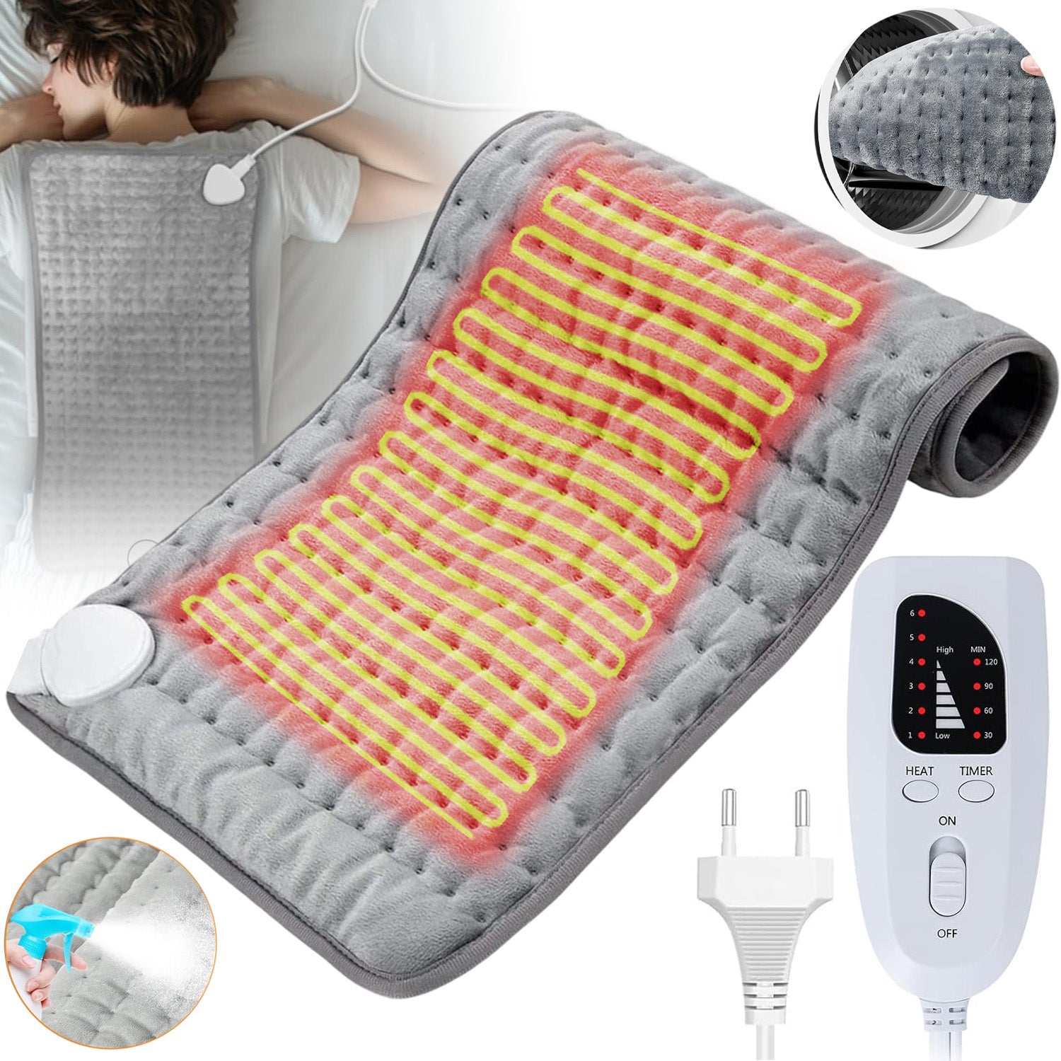 Large Heating Blanket 6 Temperatures Quick Heating Full Body Hot Water Bottle