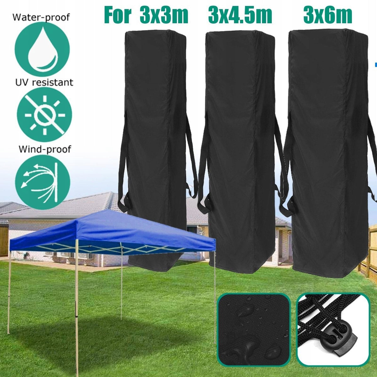 Large, Heavy duty Storage Container with 2 Handles. Outdoor Tent 34cm Packaging status original