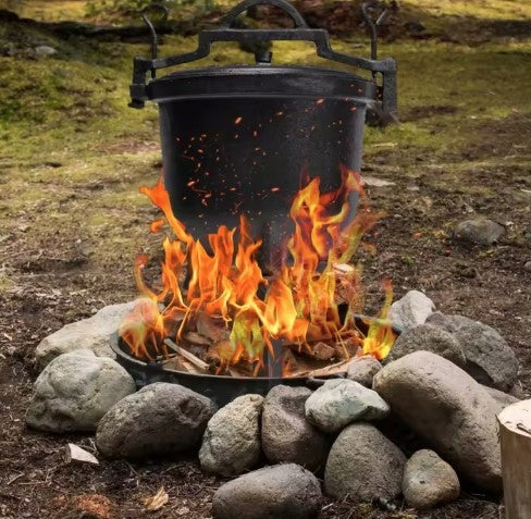 Large Hunting Boiler 15 Lit. ENAMEL Cast Iron POT for Fireplace Enameled Manufacturer code 7778