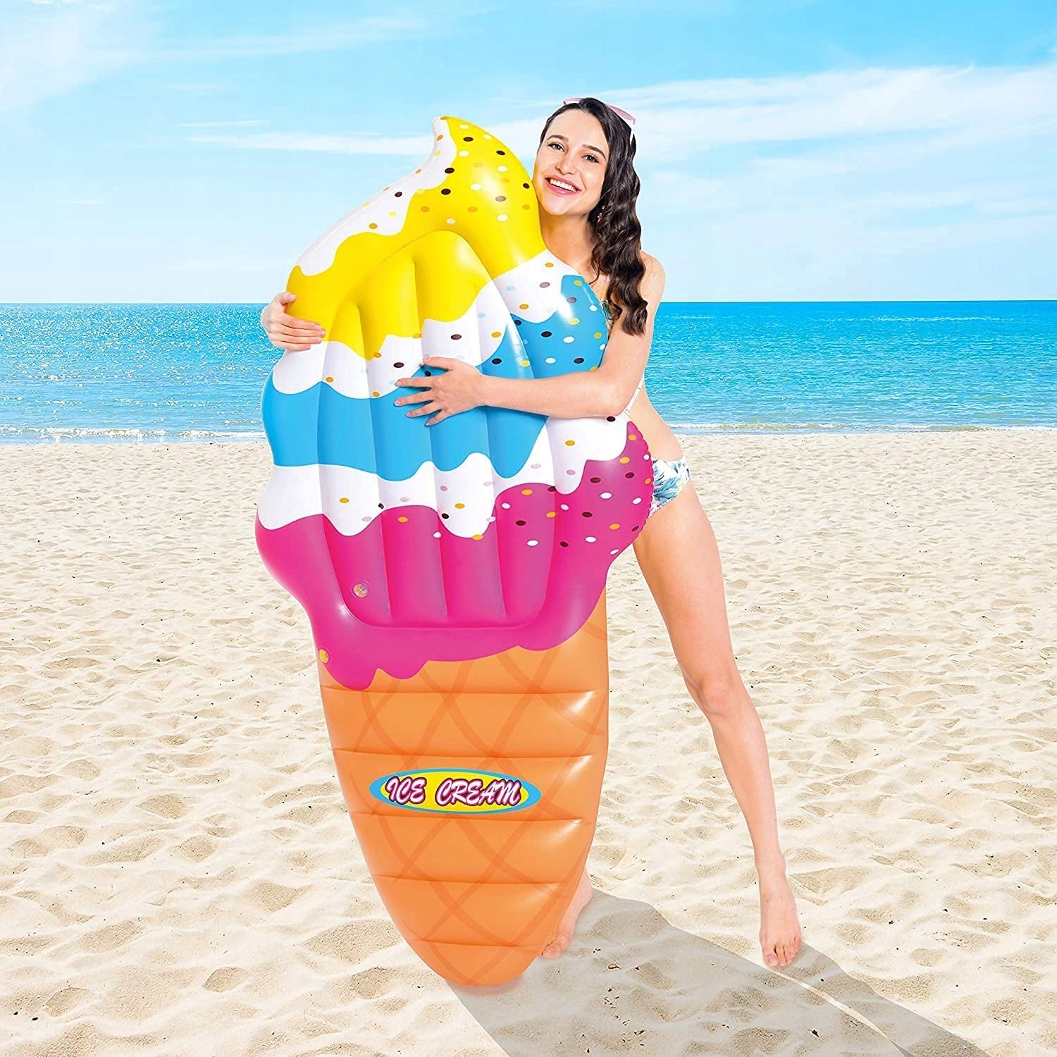 Large Inflatable Mattress CONE ICE Mat 180x87 JILONG Packaging status original