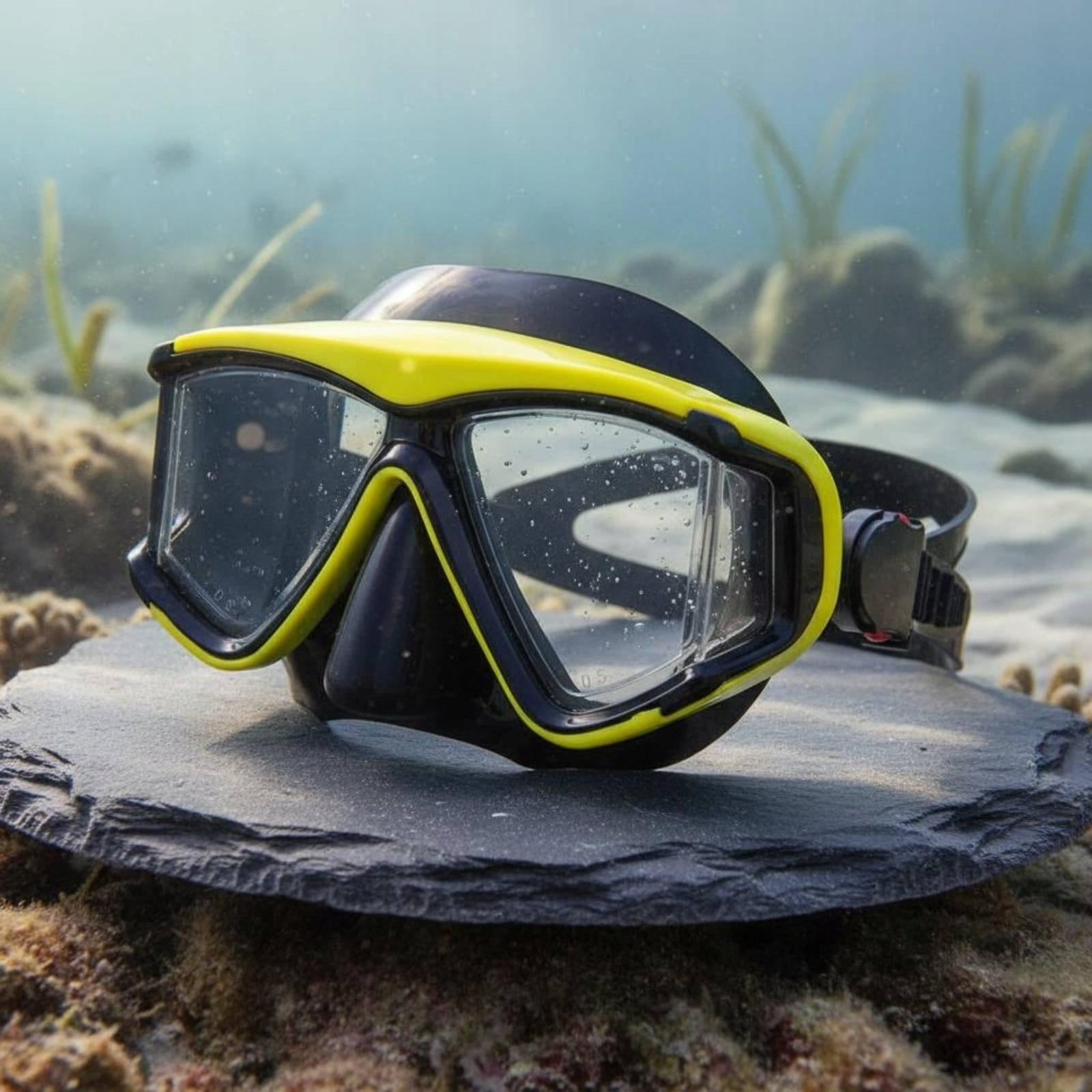 Large Lens Diving Goggles with Nose Protection Waterproof Silicone Pink Color multicolor