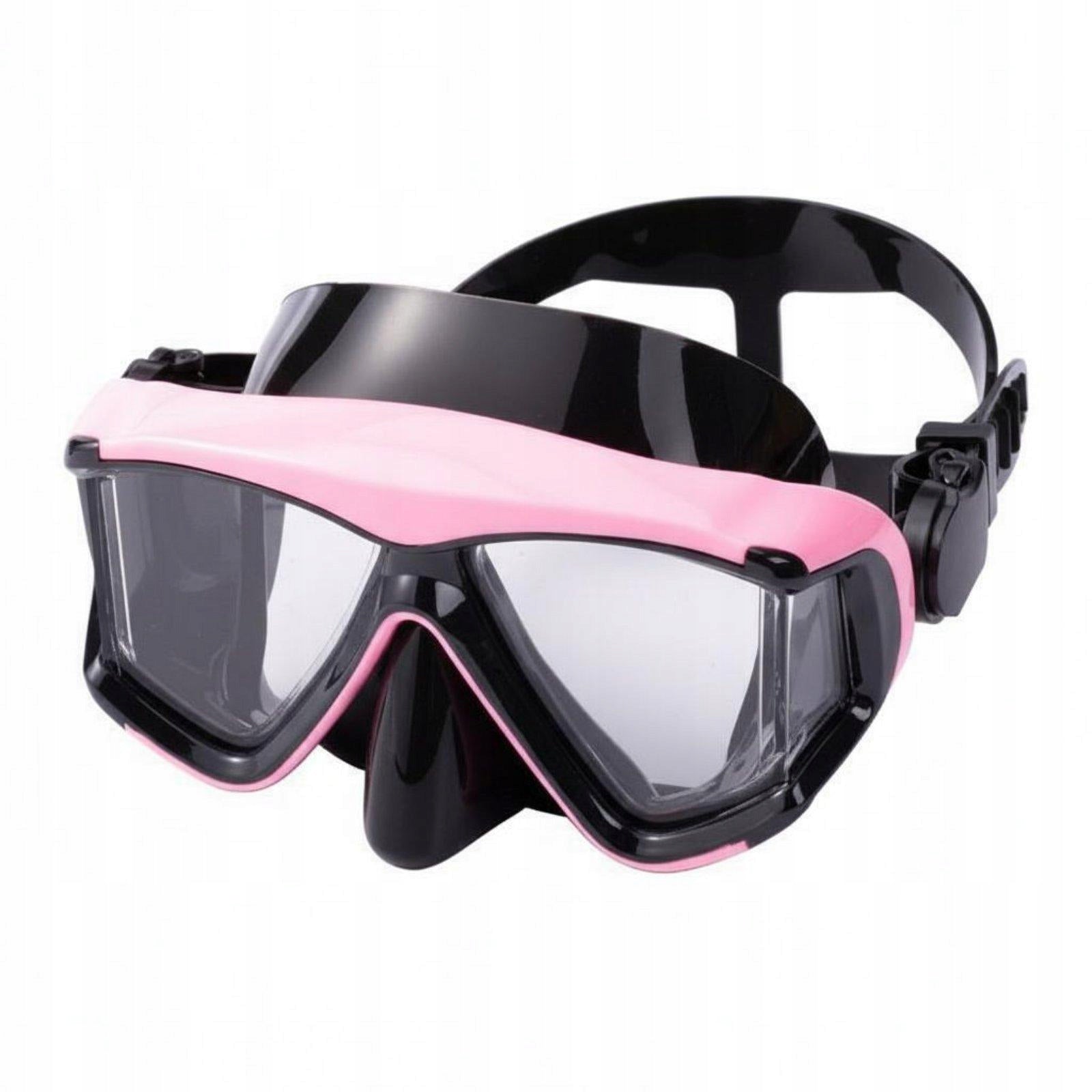 Large Lens Diving Goggles with Nose Protection Waterproof Silicone Pink Product weight with unit packaging 0.222 kg