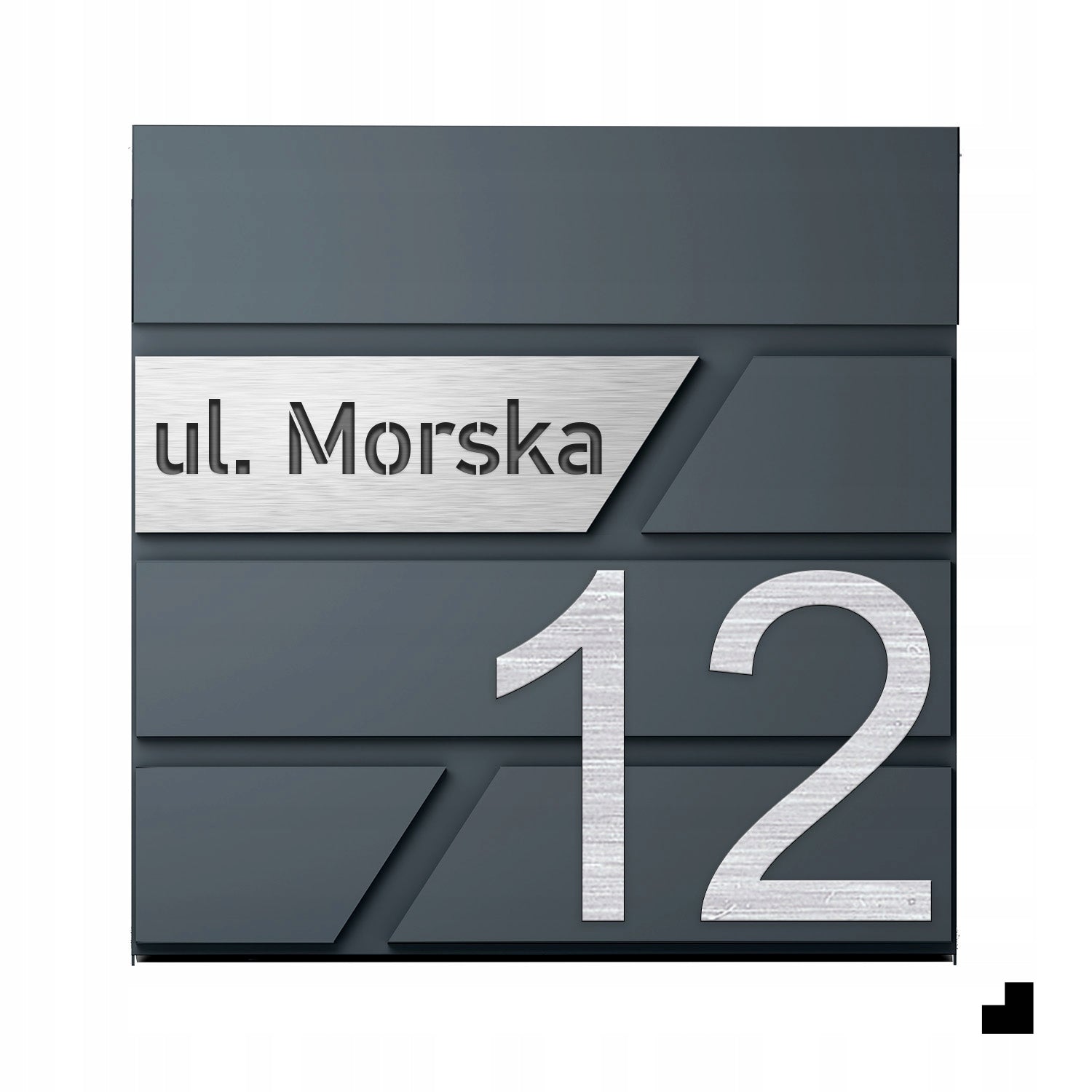 Large Letterbox With House Number Anthracite Carved House Number Color gray