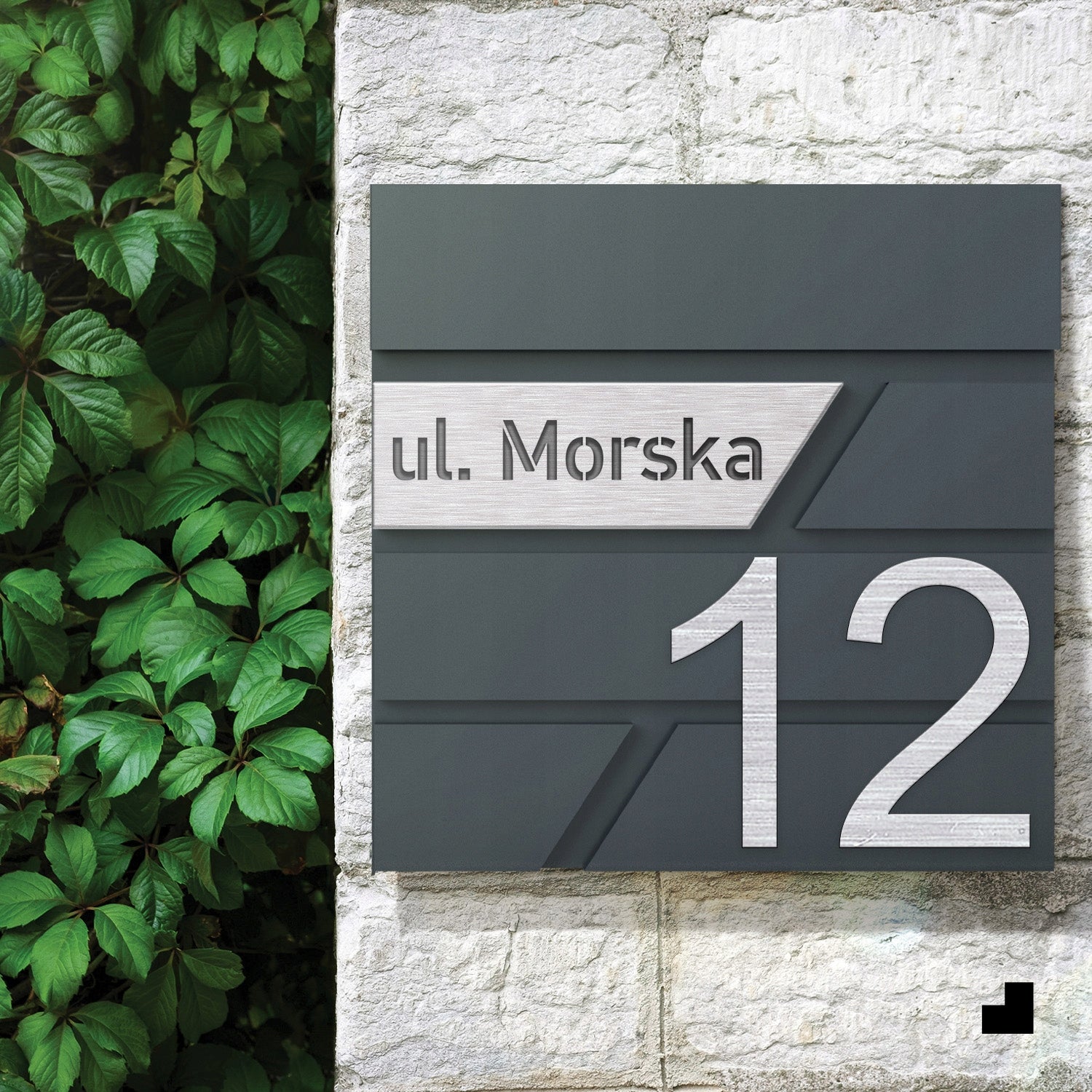 Large Letterbox With House Number Anthracite Carved House Number Product height 37 cm