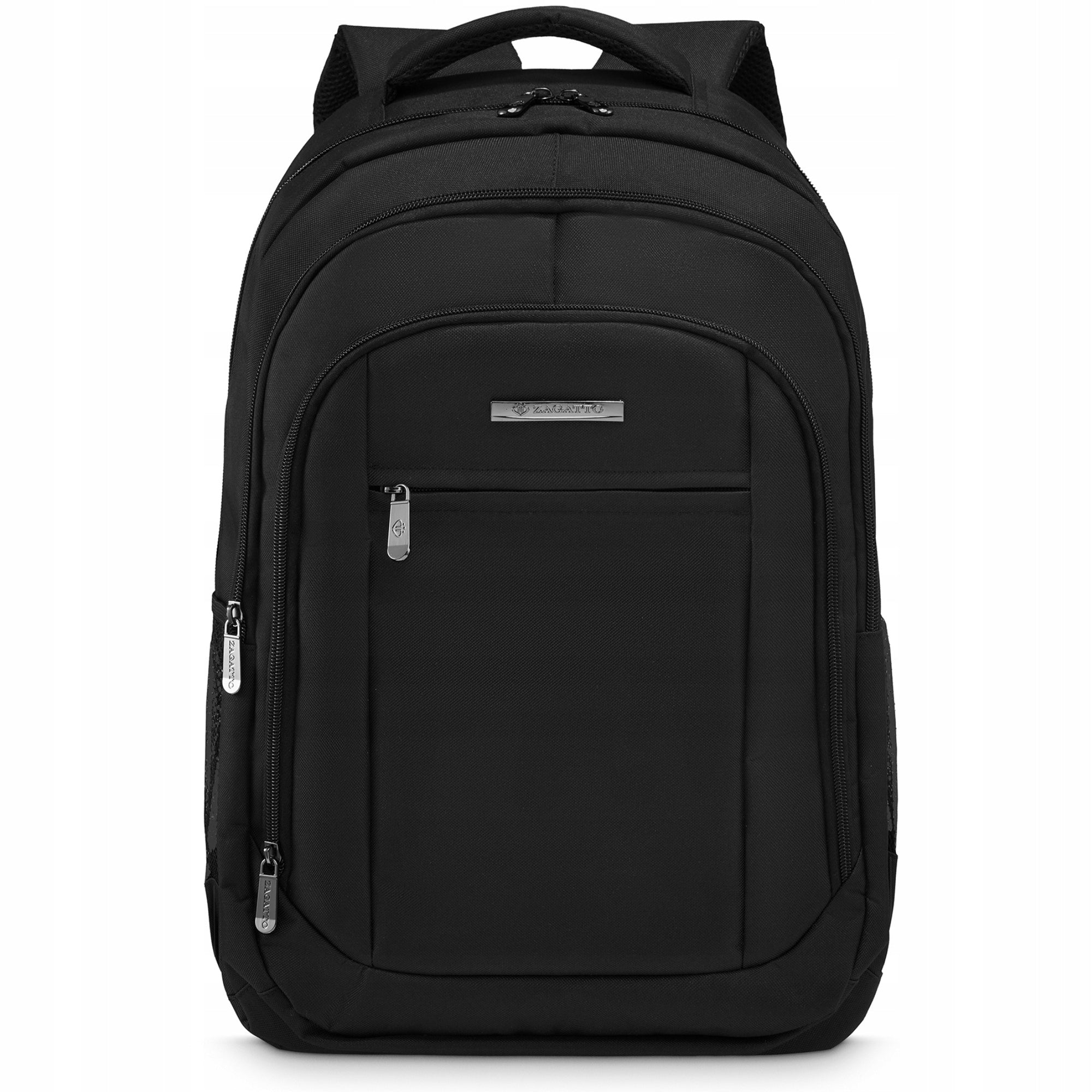 Large Men's Black Sports School Backpack with Laptop Space 17" ZAGATTO