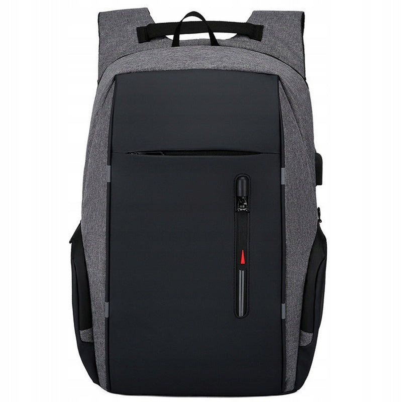 Large Men's Business Backpack for Laptop Grey Black for Work School USB Packaging status original