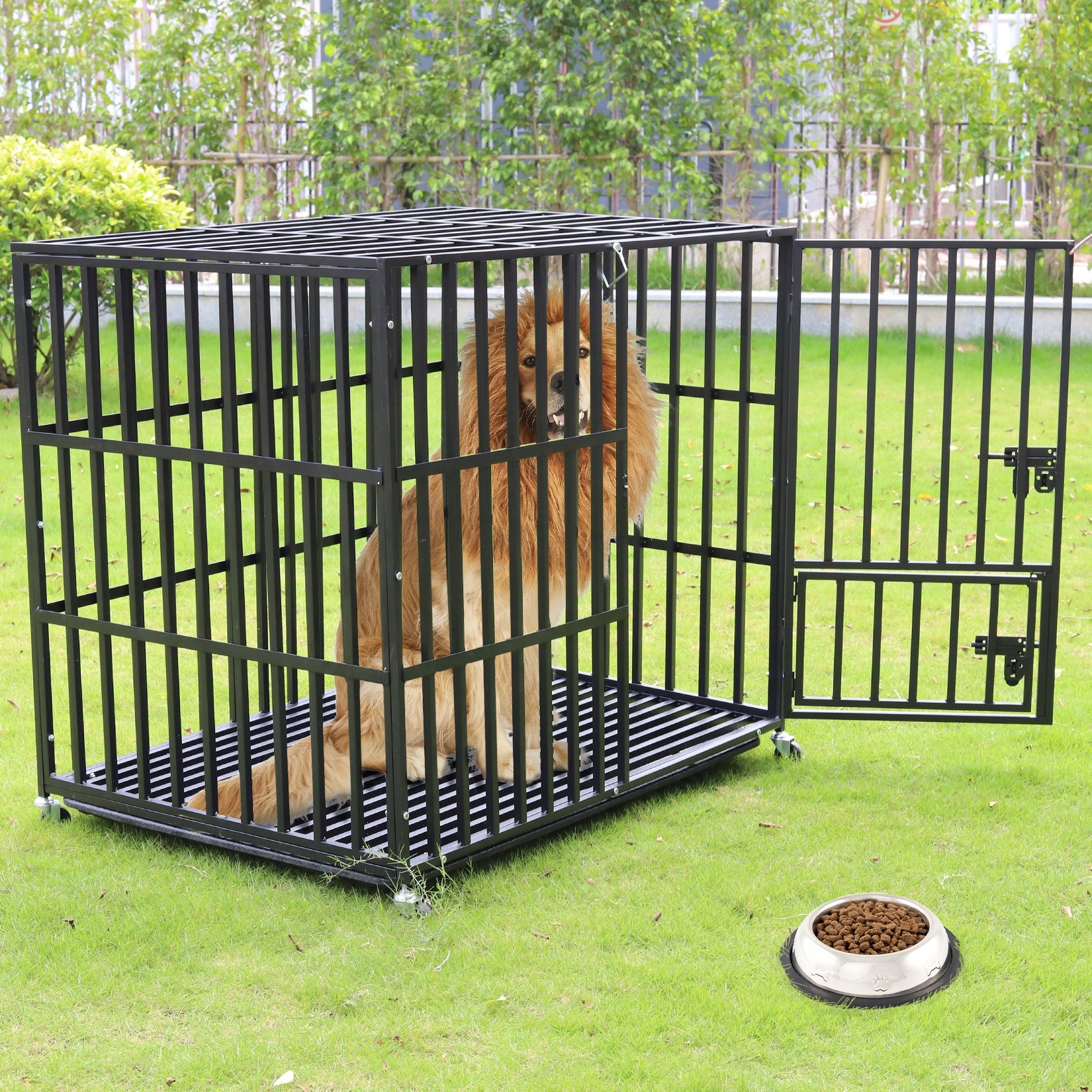 Large Metal Kennel Cage For Dog 107x78x89cm Brand BingoPaw