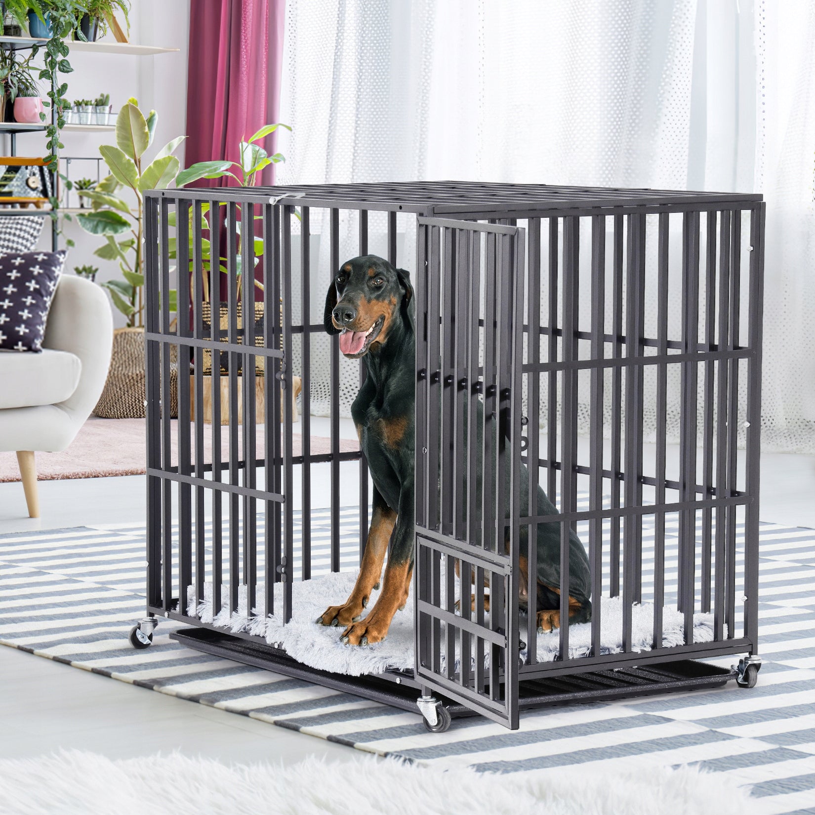 Large Metal Kennel Cage For Dog 107x78x89cm Kind cage