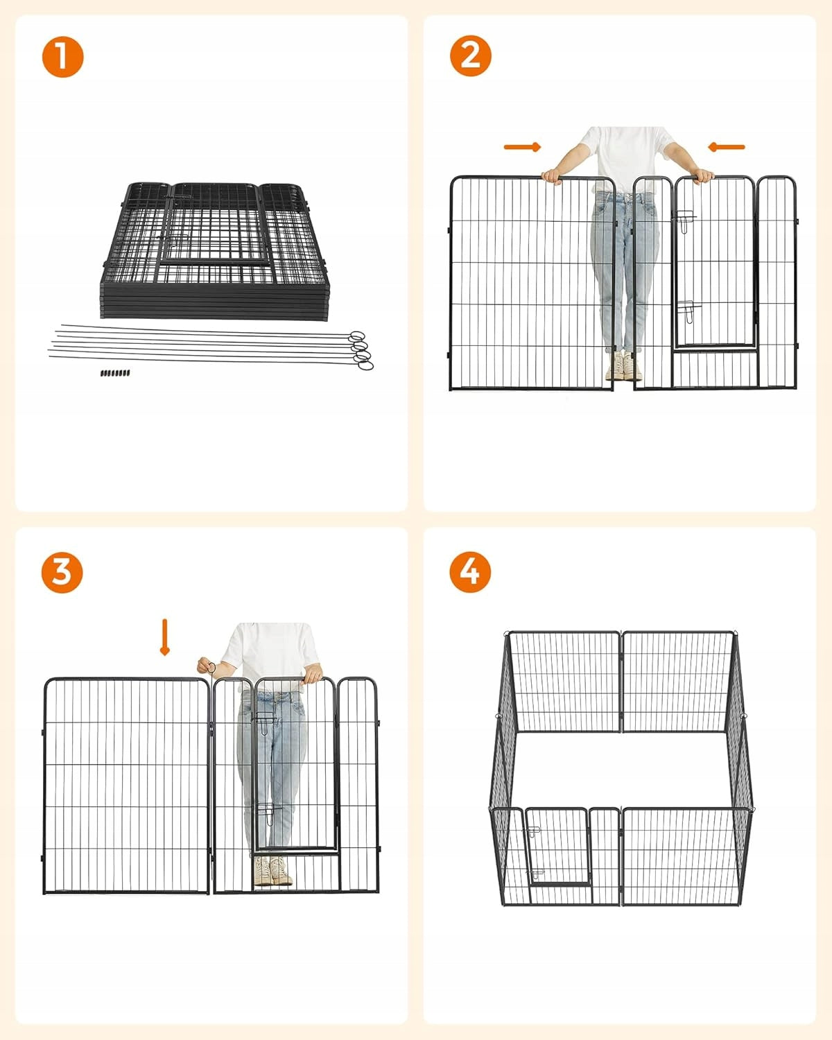 Large Metal Playpen Dog Cage Modular 77 x 235 x 100 cm Length 235 cm