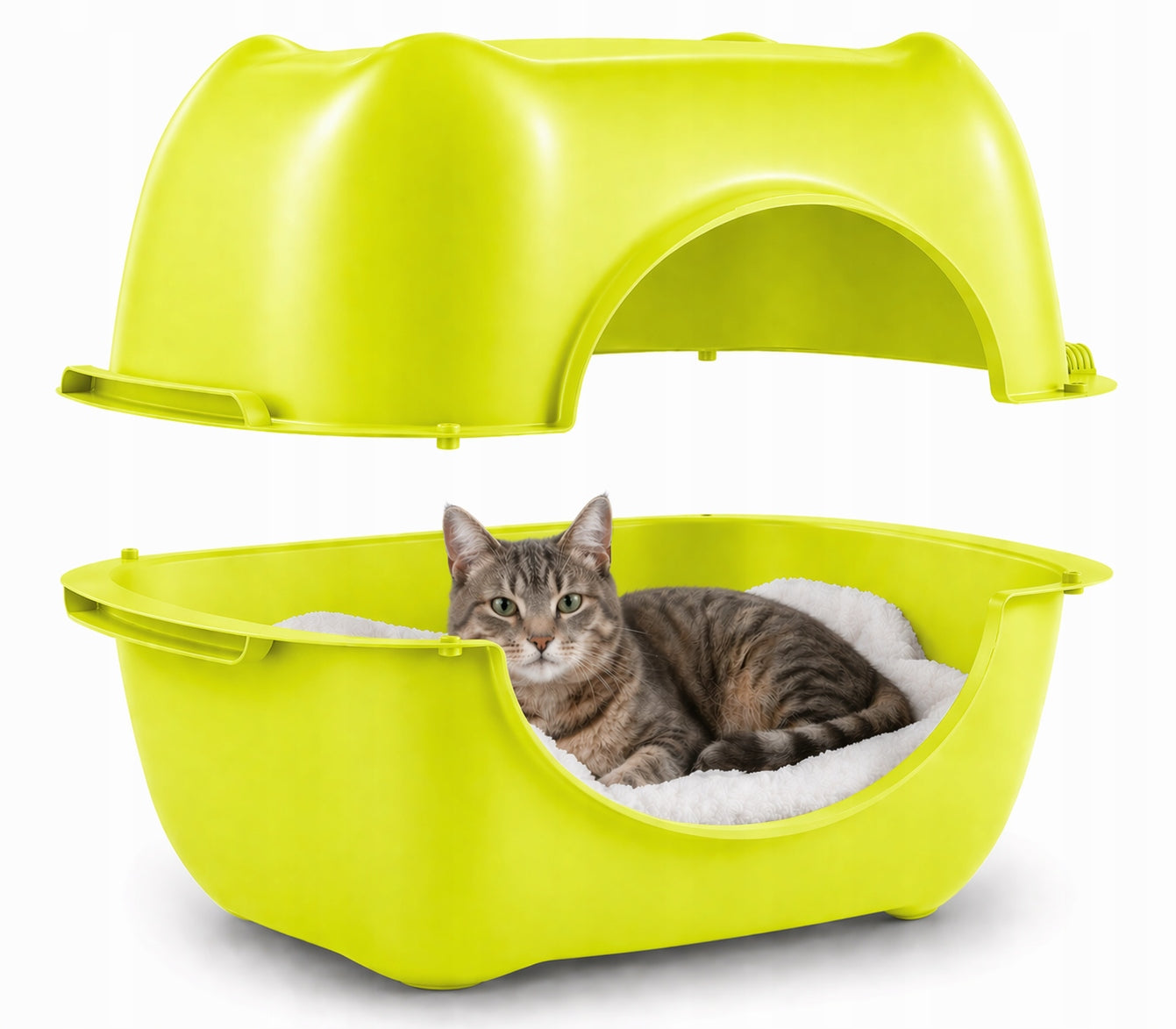 Large Modular Open Cat Cuvette with Low Cat Litter Entry Kind open litter box