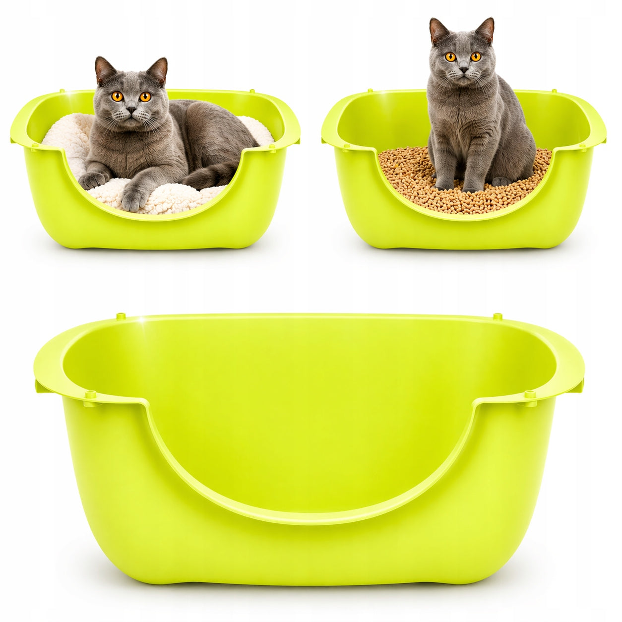Large Modular Open Cat Cuvette with Low Cat Litter Entry
