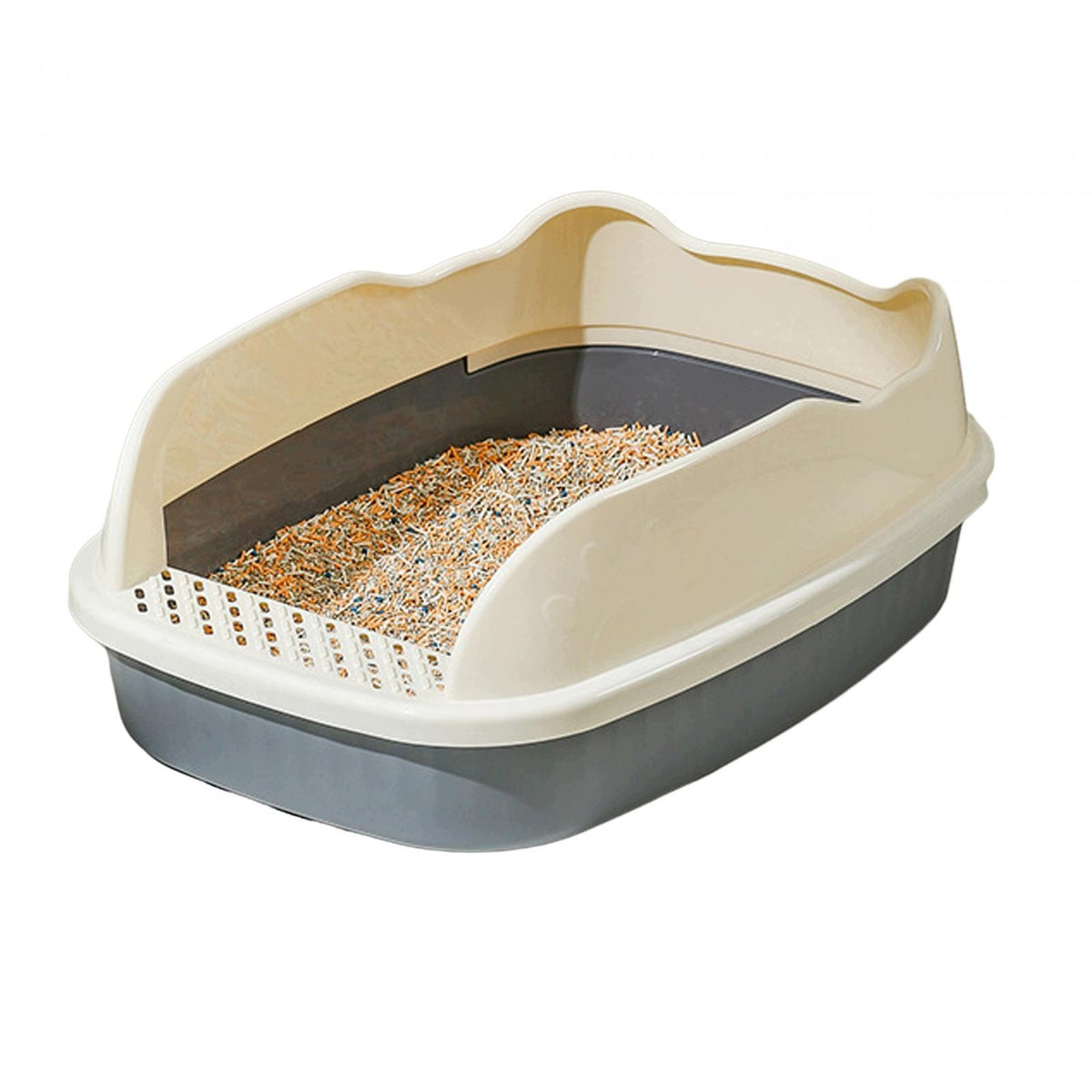 Large Open Cats Litter Box Cats Sand Box High Sided Semi Enclosed Cat gray Manufacturer code 08764062741