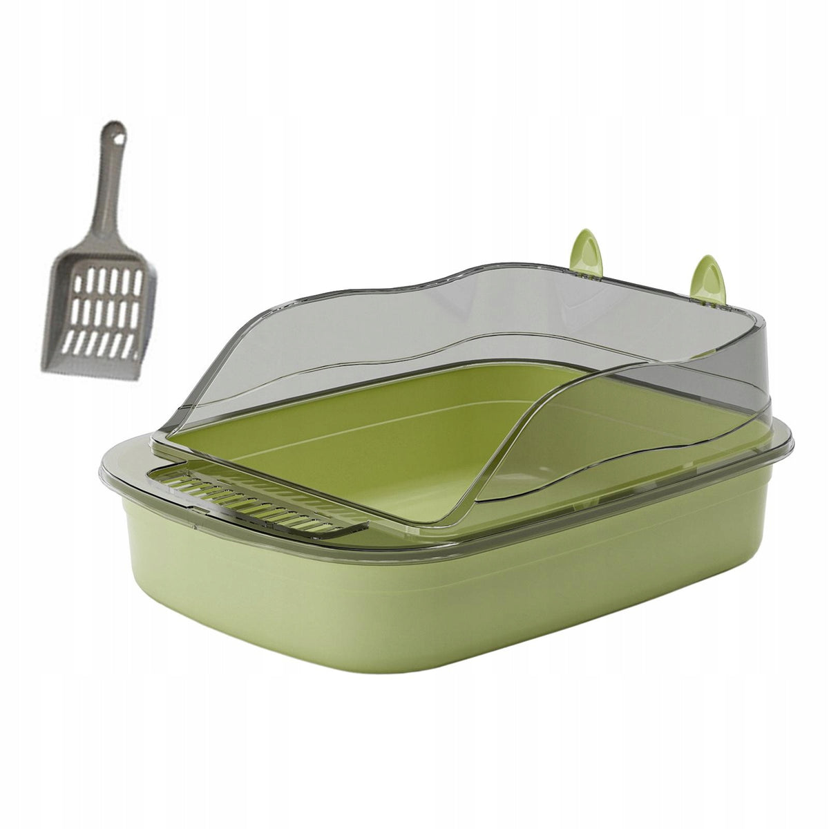 Large Open Cats Litter Box Cats Sandbox Heighten Durable Kitty Litter green