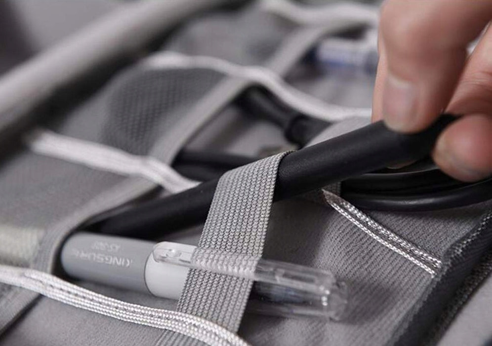 Large Organizer Pouch Cables Pendrive Memory Cards Color gray