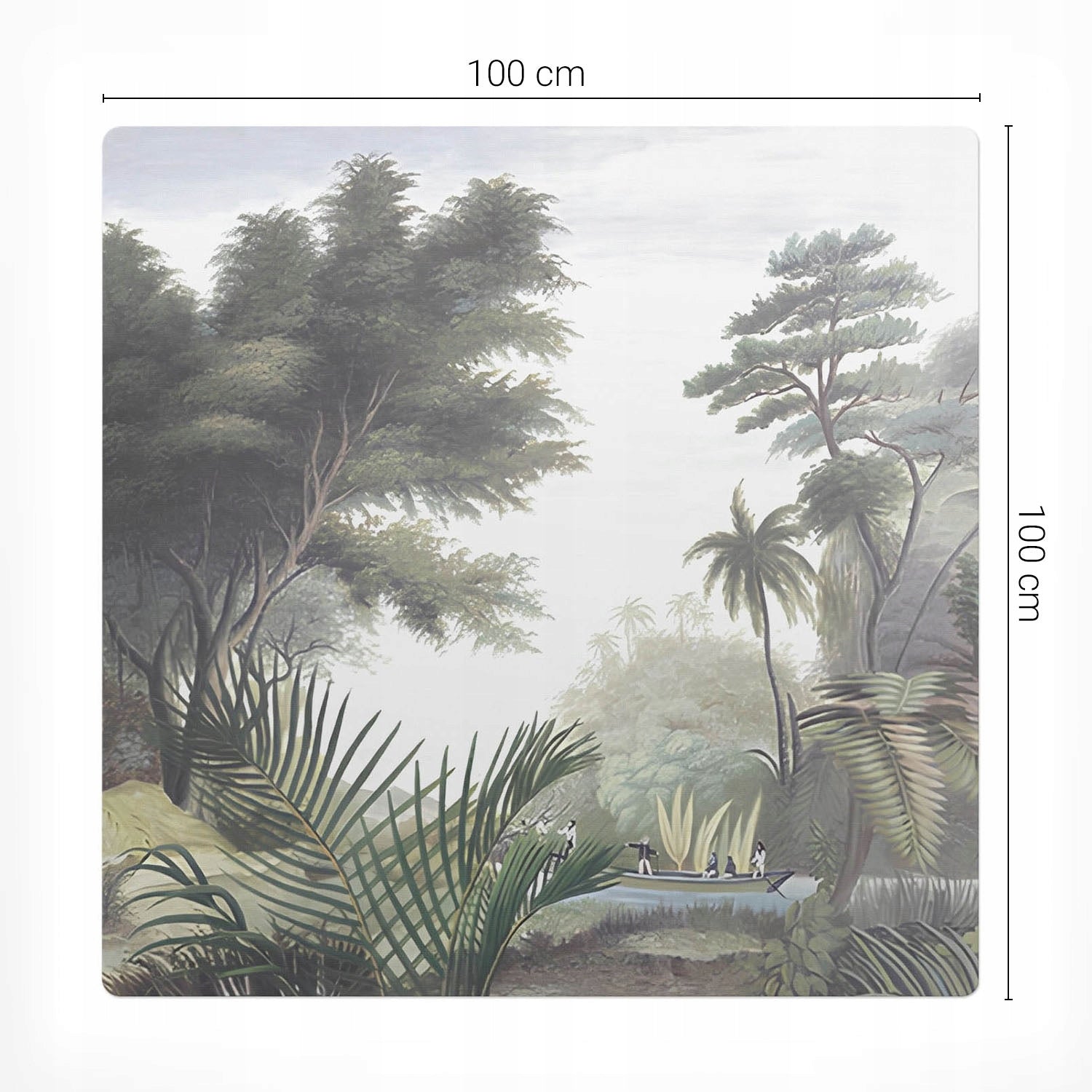 Large PVC Protective Mat For Panels Parquet Tropical Jungle 100x100 Packaging status original