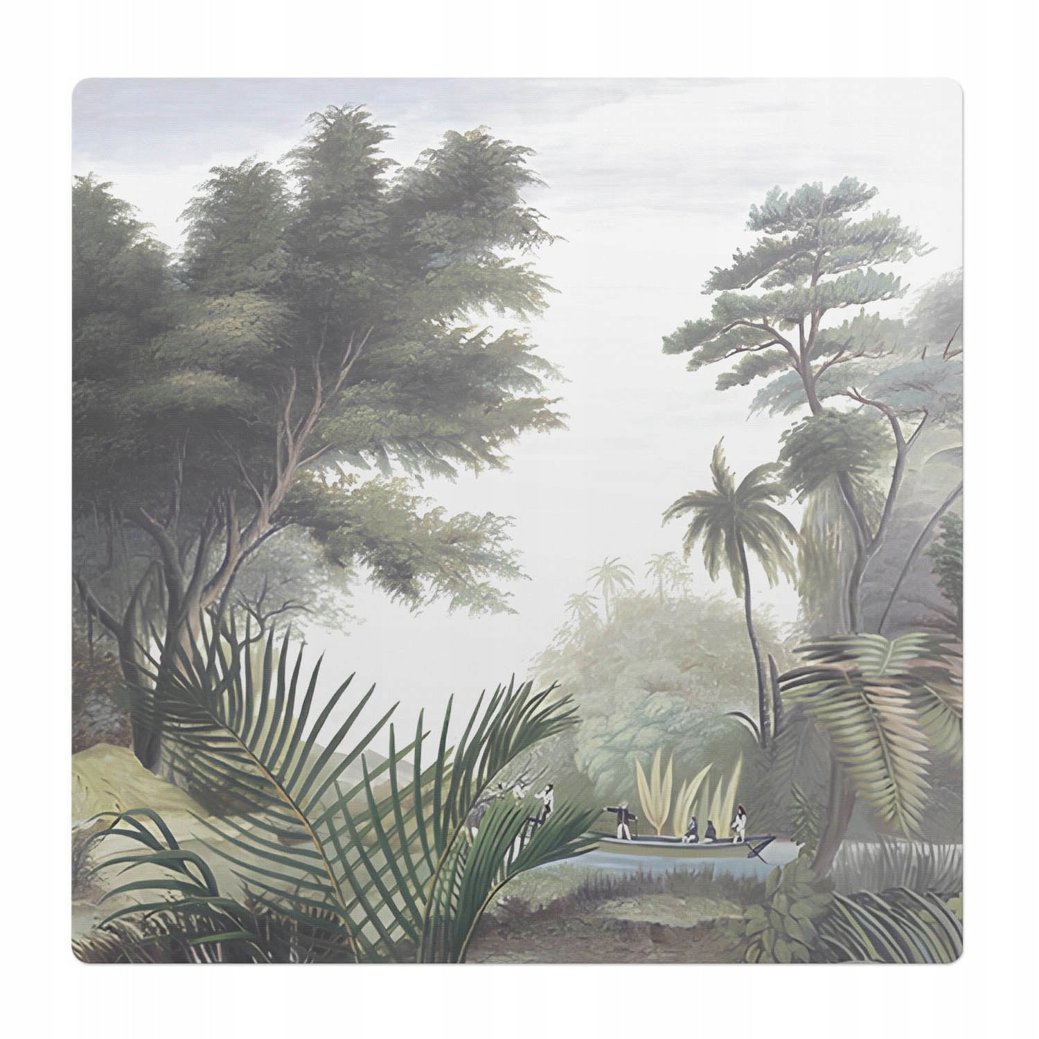 Large PVC Protective Mat For Panels Parquet Tropical Jungle 100x100