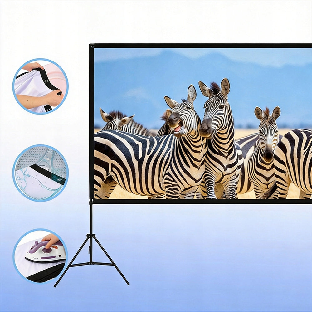 Large Projection Screen Tripod Stand 100" 16:9 4K HD Portable BEDEE Model BEDEE-SCRPRT-0300C4K