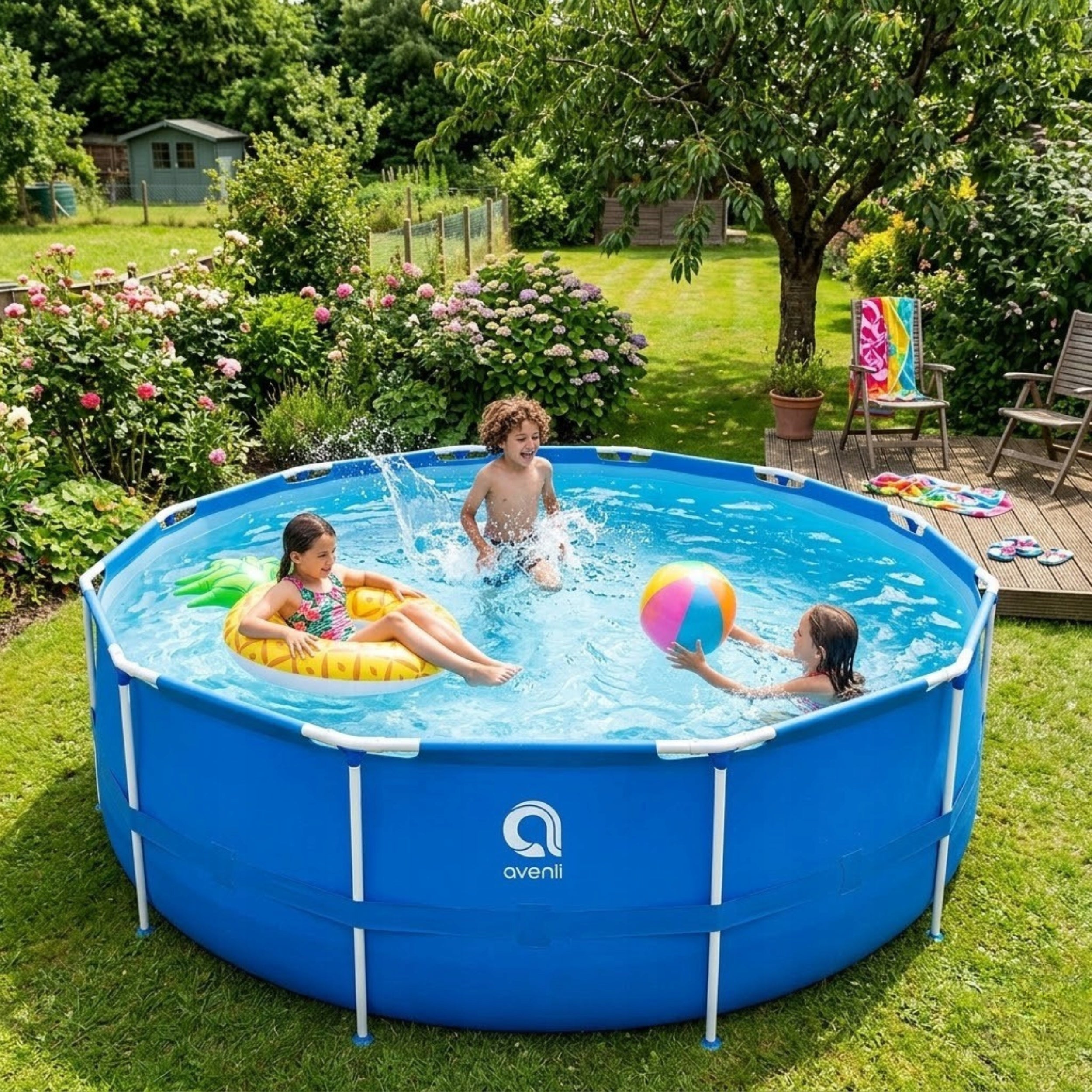 Large Round Garden POOL with Pump 450x122cm Set 19in1 FREEBIES Packaging status original