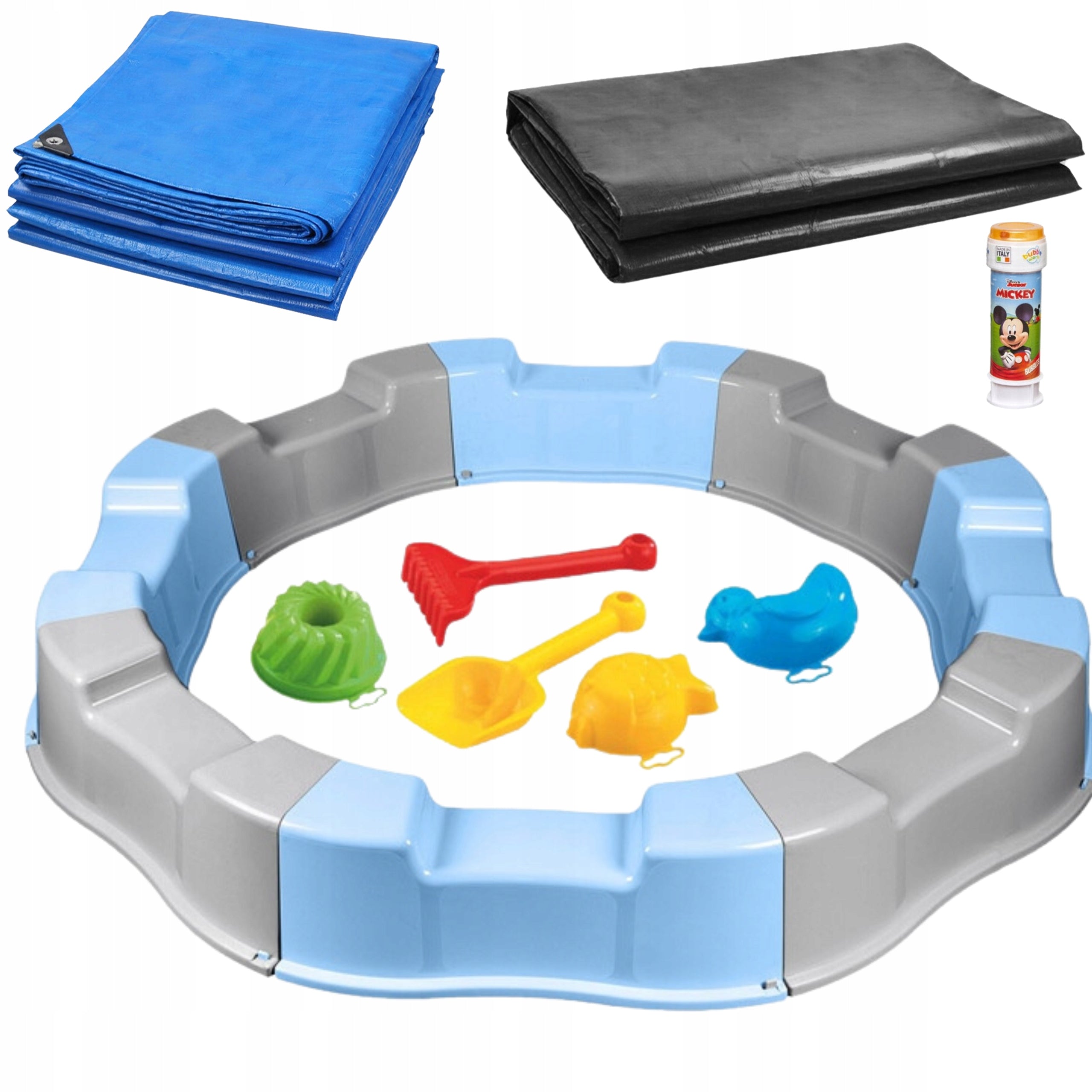 Large Sandbox Blue Grey Plastic 12m + Length 160Cm + FREEBIE Packaging status original