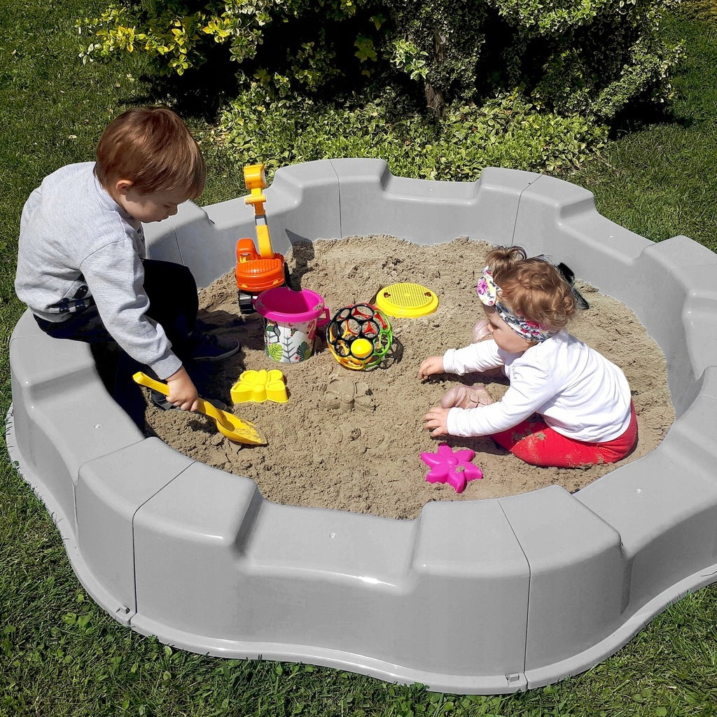 Large Sandbox Grey Plastic 12m + Length 160Cm +FREEBIE Gift Toys Packaging status original