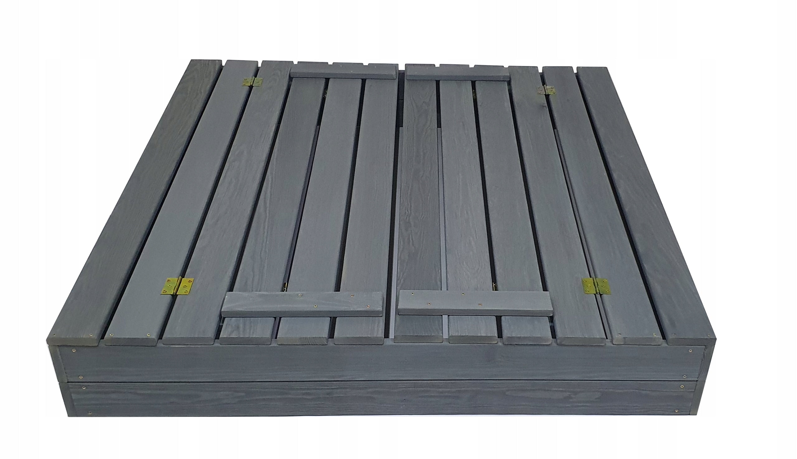 Large Sandbox Impregnated Lockable Wooden 120cm GREY Kid's age 6＋ months