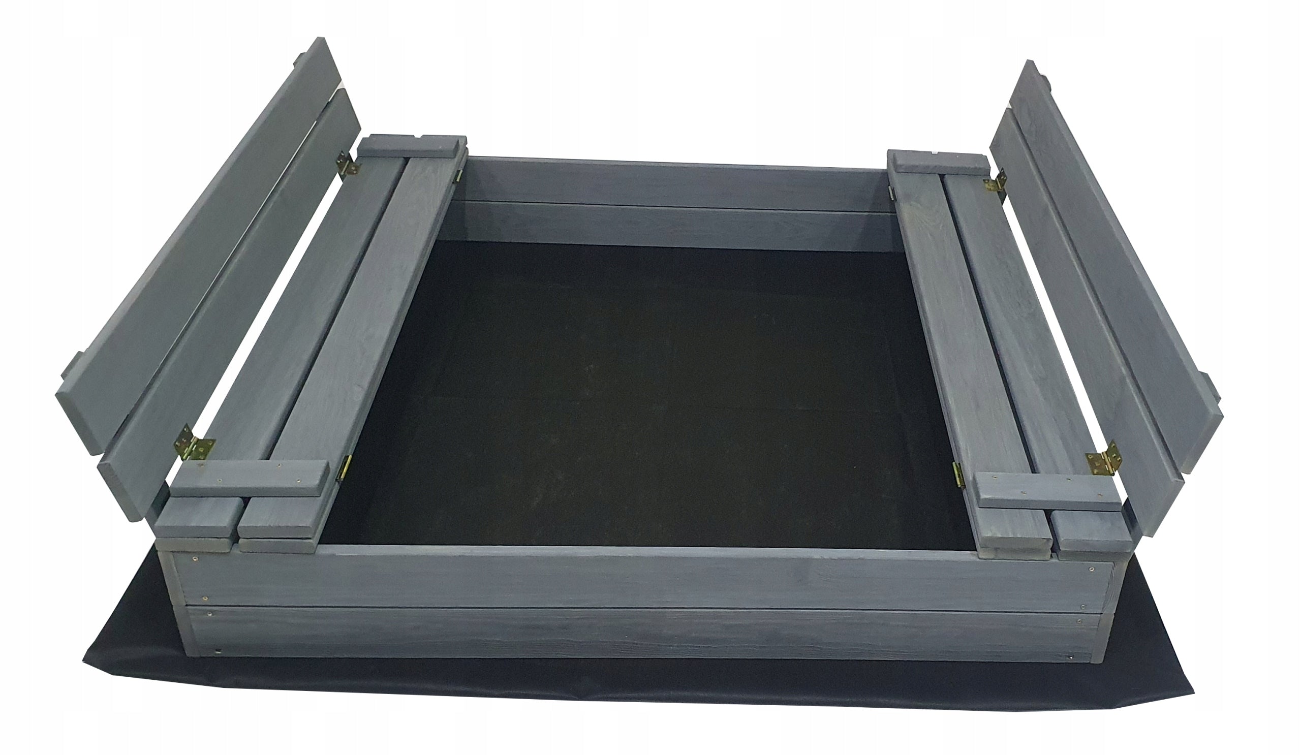 Large Sandbox Impregnated Lockable Wooden 120cm GREY Product height 20 cm