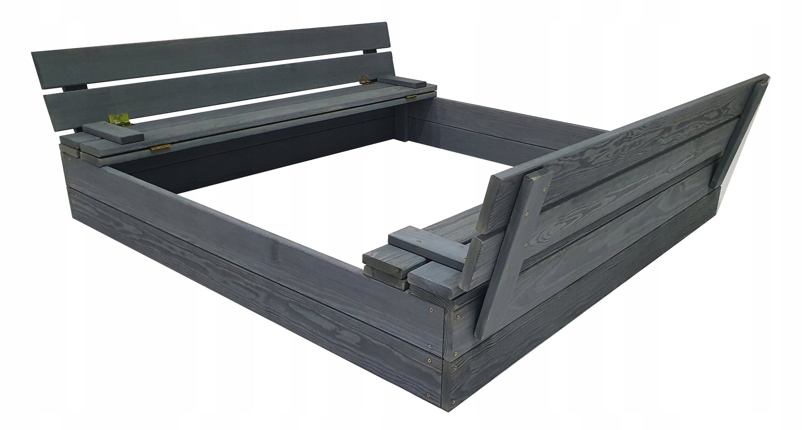 Large Sandbox Impregnated Lockable Wooden 120cm GREY Product width 120 cm