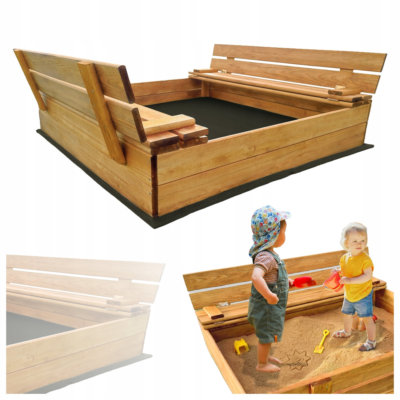 Large Sandbox Impregnated Lockable Wooden 120cm POLISH MANUFACTURER Manufacturer code 5900354164012