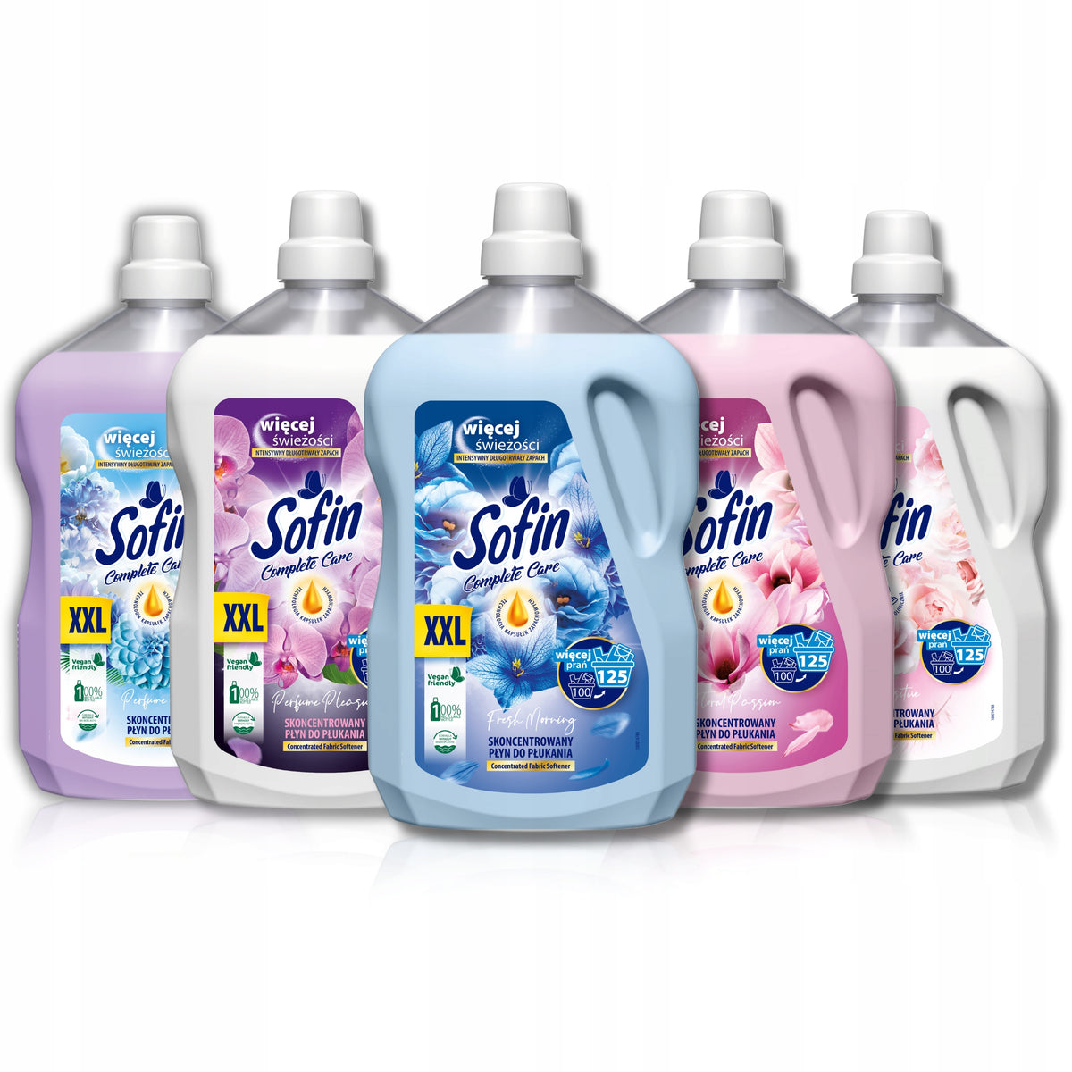 Large Set of Fabric Rinsing Liquids COLOR PROTECTION 2,5 L x5 625 Washes Packaging status original