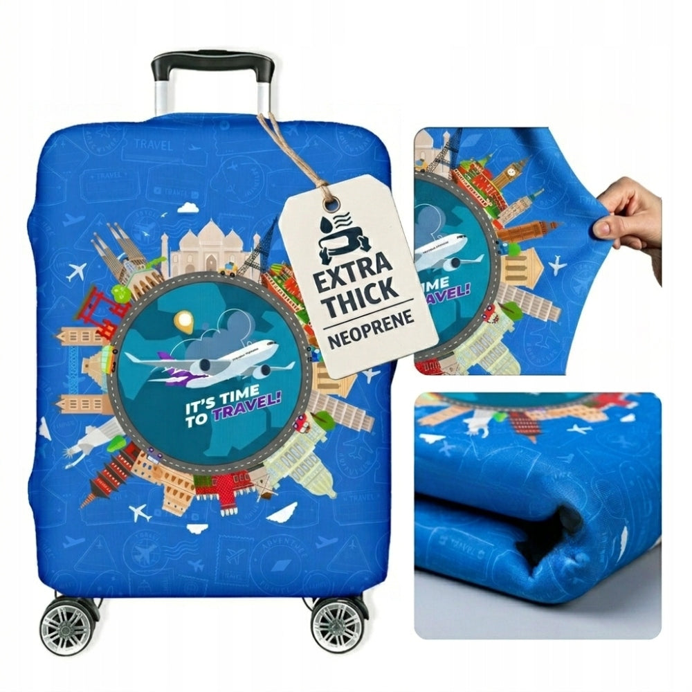 Large Suitcase Cover Thick Protective Pouch Luggage L Print Full Map