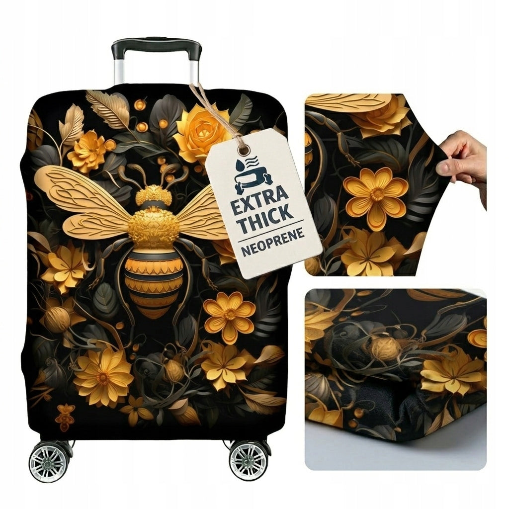 Large Suitcase Cover Thick Protective Pouch Luggage L Print Fullprint Bee