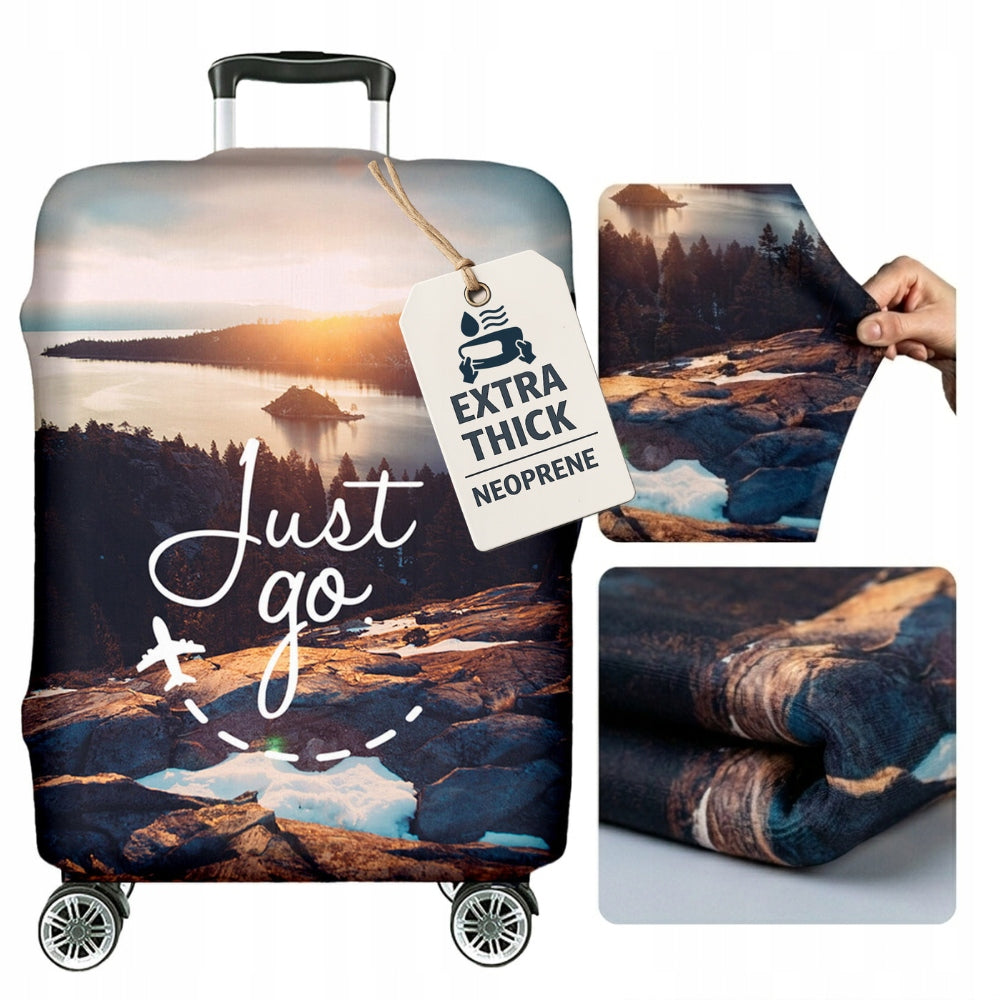 Large Suitcase Cover Thick Protective Pouch Luggage M Print Full Just Go