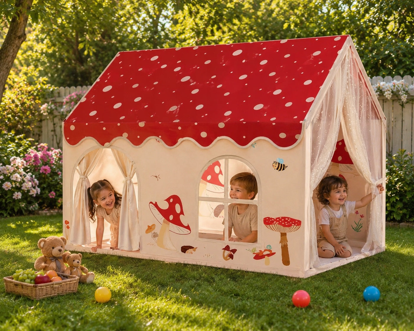 Large Tent Cottage 160 cm for Children Castle Palace for Garden Room House Tipi Kind cottage