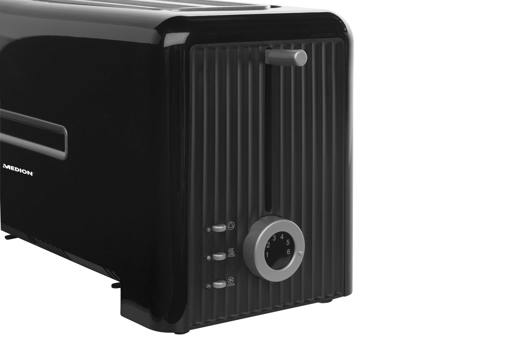 Large Toaster Medion MD 15709 black 1400 W 4 Delicious Toast + Roll Cap Packaging status original