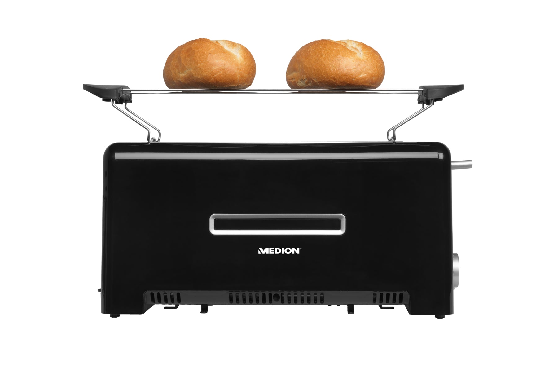 Large Toaster Medion MD 15709 black 1400 W 4 Delicious Toast + Roll Cap