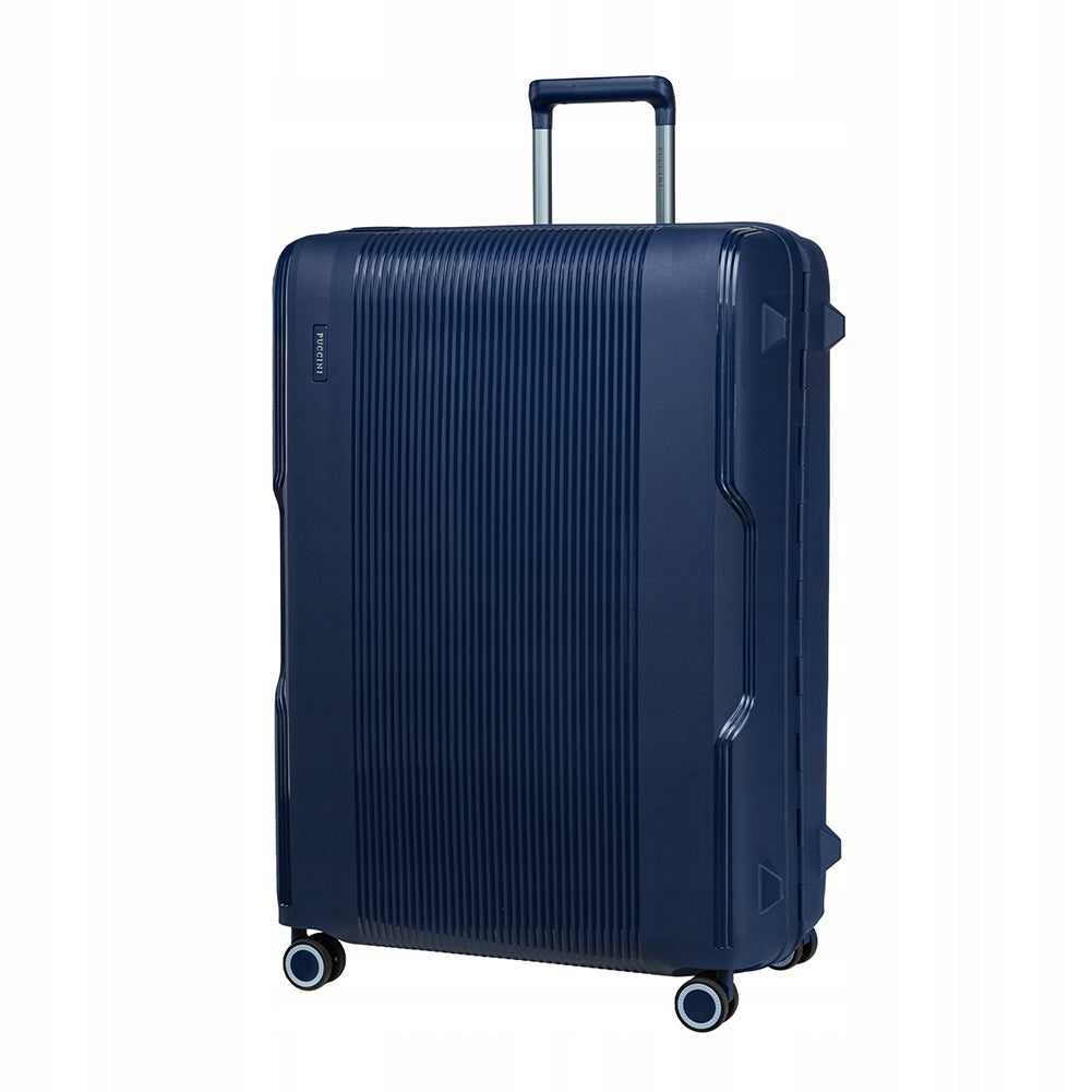Large Travel Suitcase On Wheels Hard Buckles PUCCINI Navy Blue PP022A 7A
