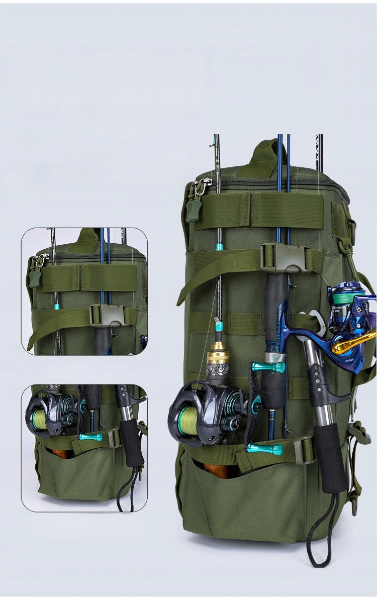 Large Waterproof Fishing Backpack, Durable Practical Travel Bag Product weight with unit packaging 0.75 kg