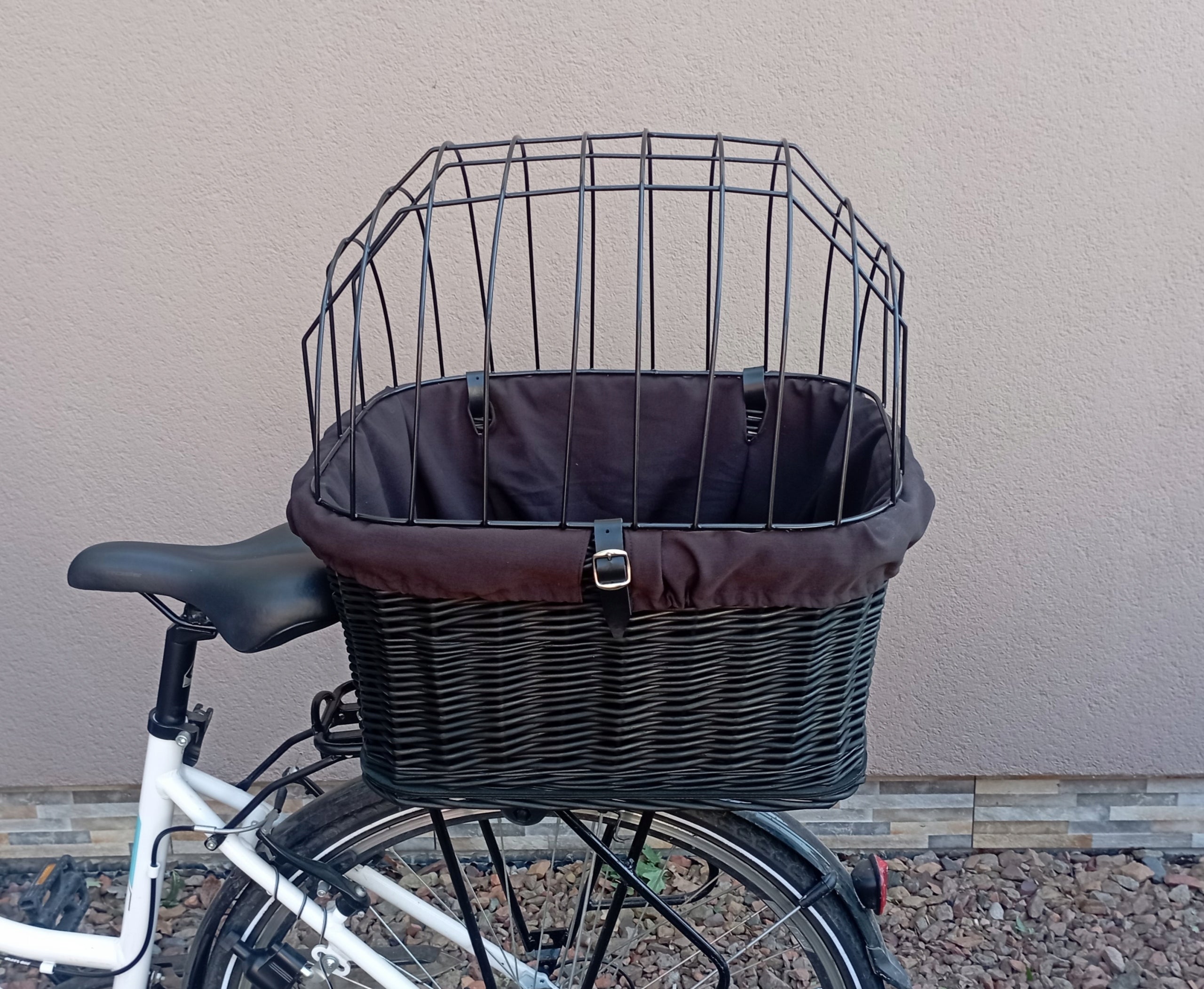 Large Wicker Basket for Bike Dog Luggage Rack with Hem and Pillow Trade name kosz na bagażnik