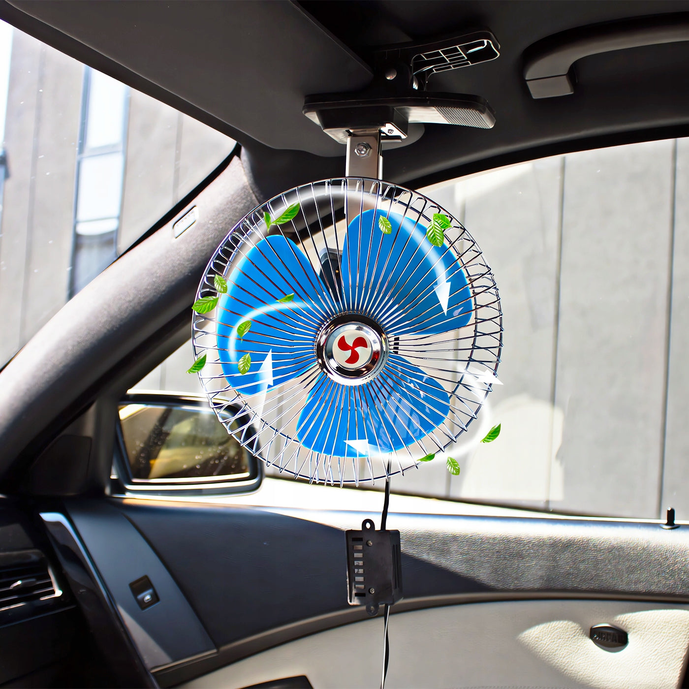 Large Windmill Car Fan Rotary 8 Cali Oscillation 24V Powerful Product weight with unit packaging 0.6 kg