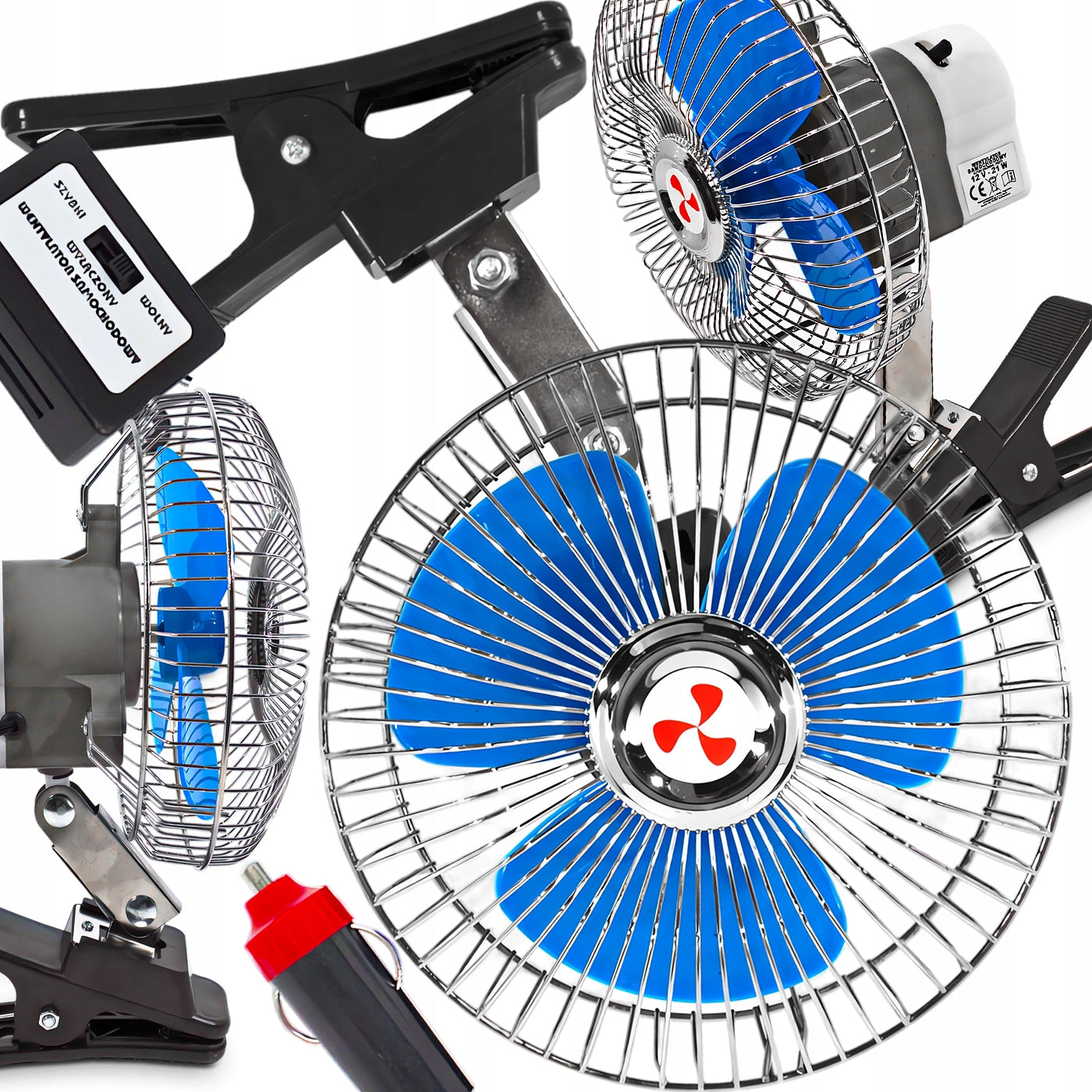 Large Windmill Car Fan Rotary 8 Cali Oscillation 24V Powerful
