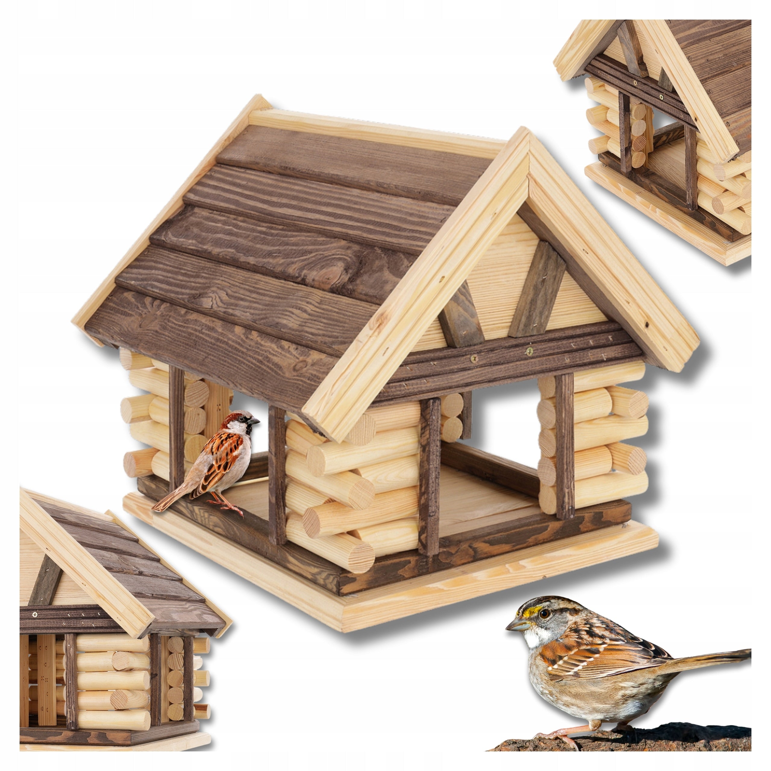Large Wooden Bird Feeder