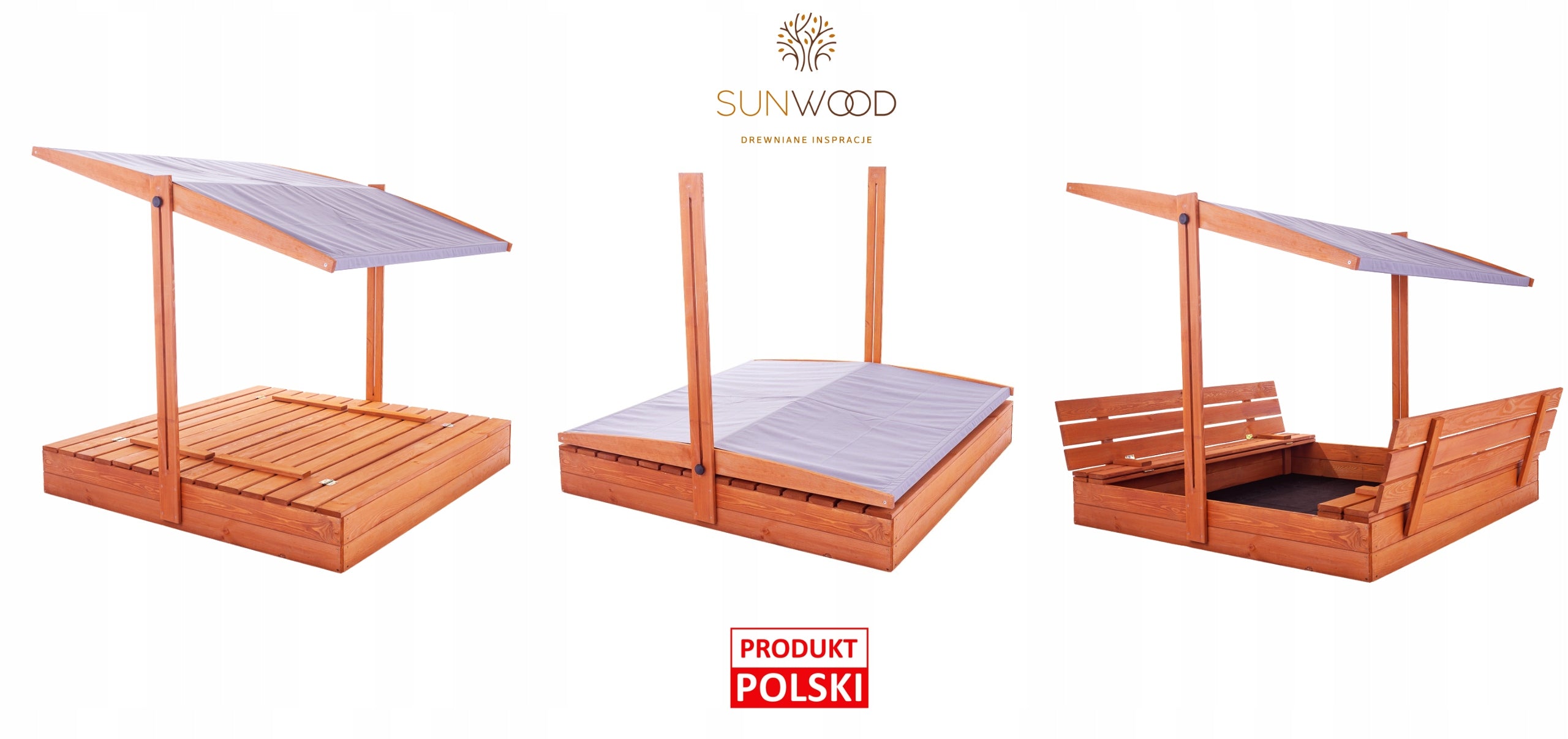Large XXL Sandbox with Canopy Wooden Impregnated 140 6 Colors Canopy Packaging status original