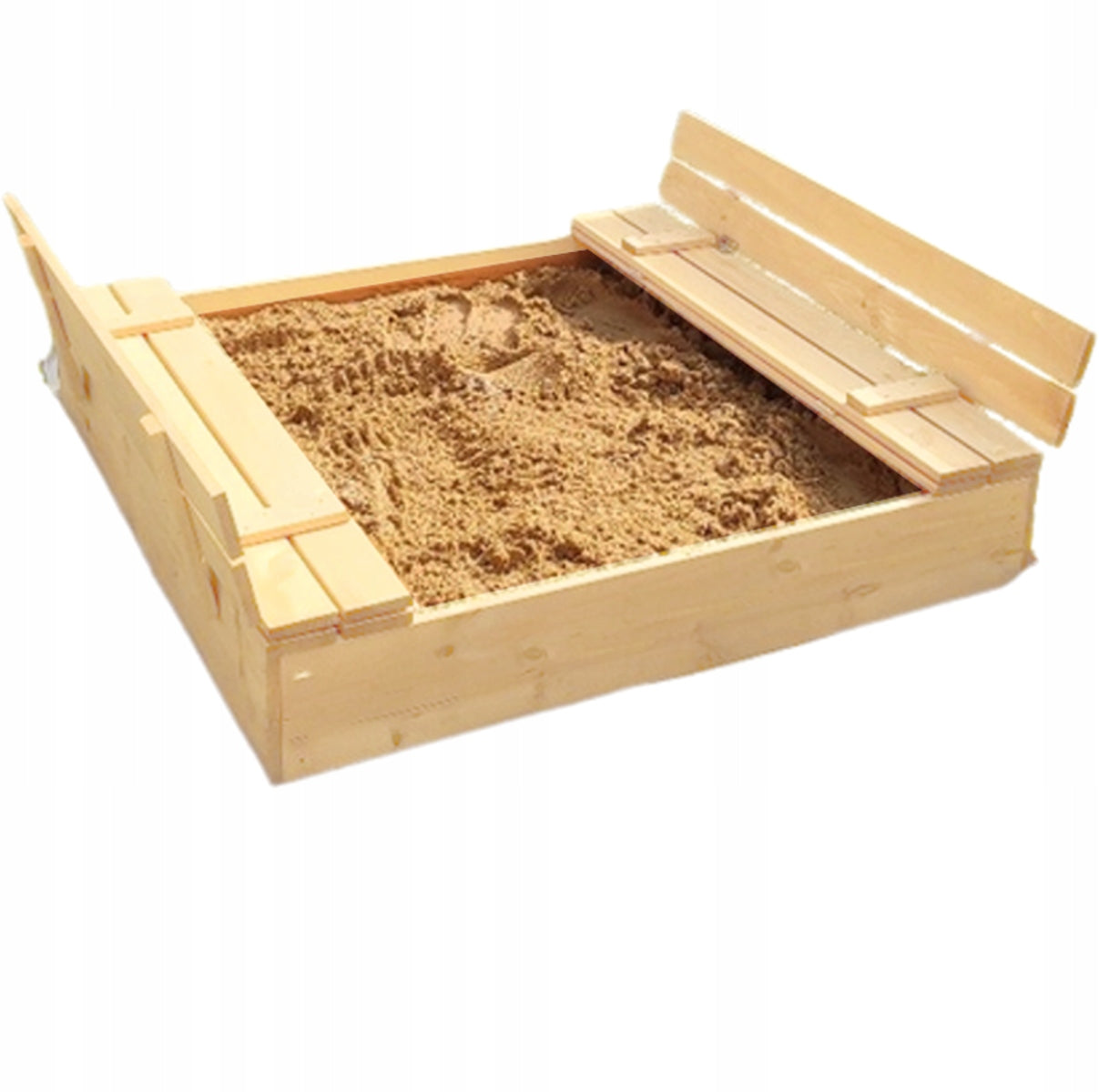 Large XXL wooden sandbox with bench 200x200x20cm Manufacturer code TB-200