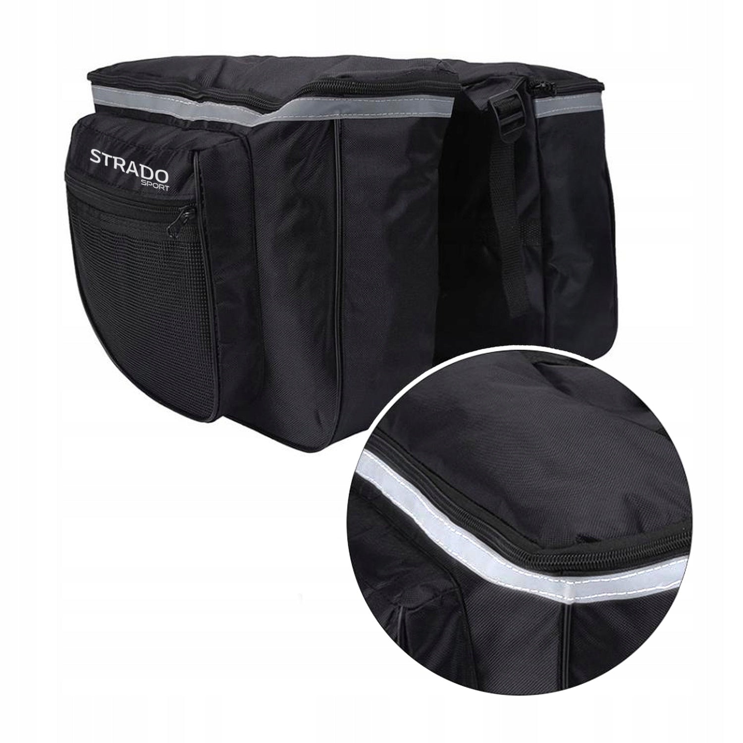 Large bicycle pouch bag for trunk double waterproof 4 compartments 28L