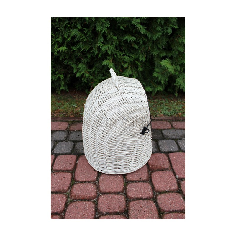 Large cat carrier white wicker + pillow Manufacturer code 0018