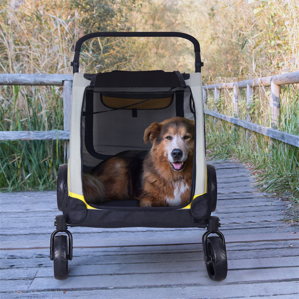 Large cat dog transporter trolley with partition for 2 dogs up to 42 kg 4 wheels Maximum animal weight 42 kg