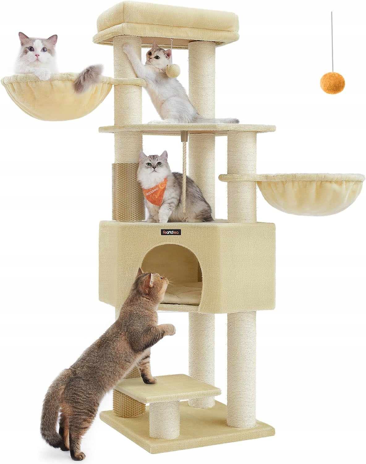 Large cat scratcher 160 cm sisal bed tower stable FEANDREA