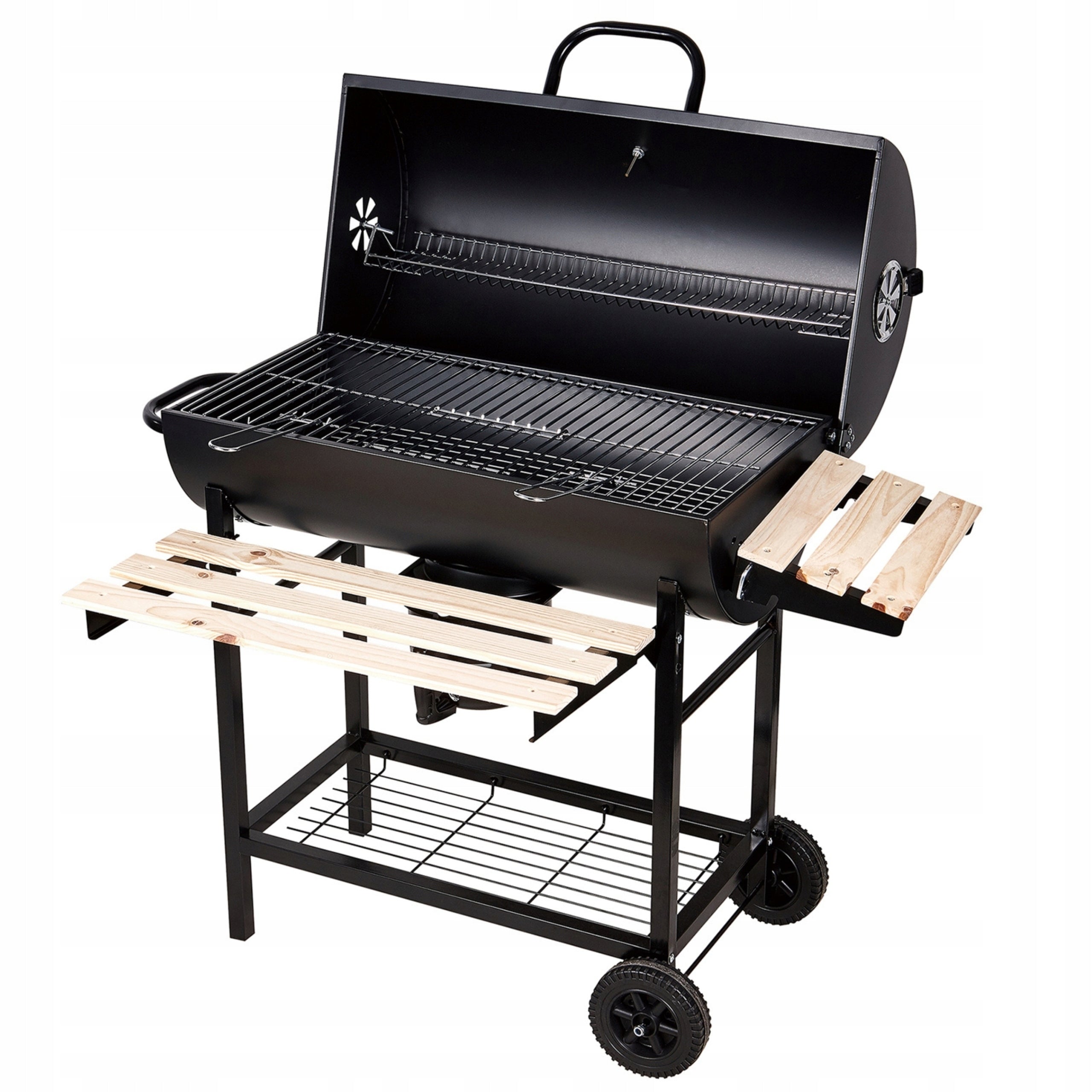 Large charcoal garden grill KLAUSBERG KB-9033 + lid + shelves + Ashtray