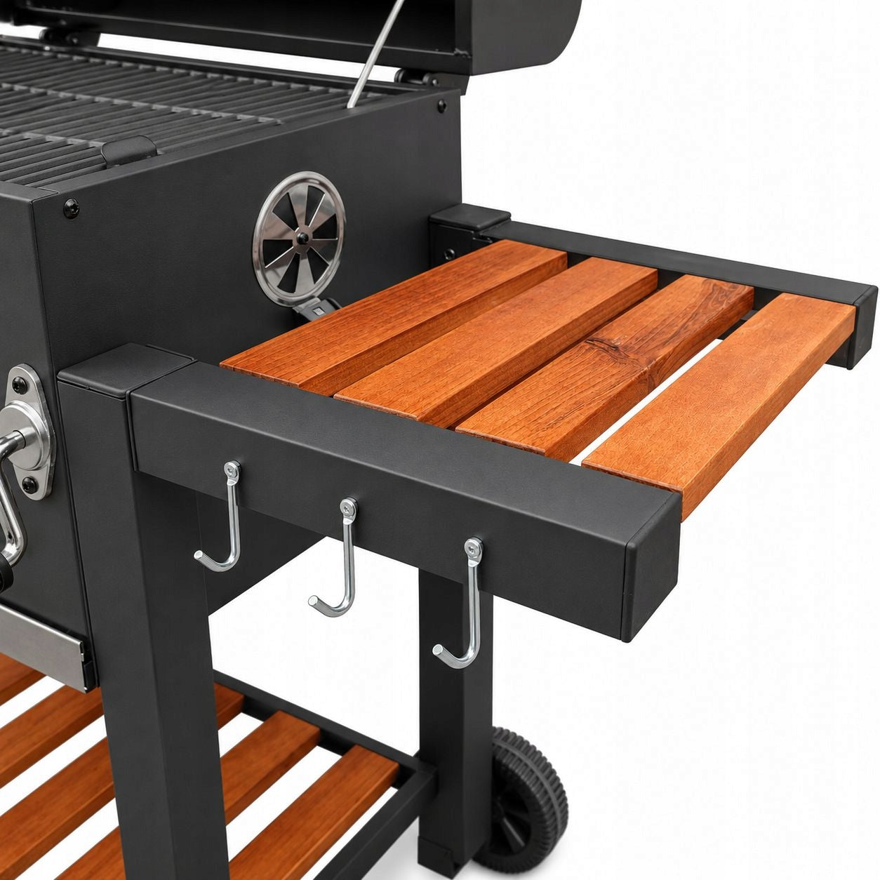Large charcoal grill cast iron grate 113,5x50x107 cm garden XXL with lid Grill depth 50 cm