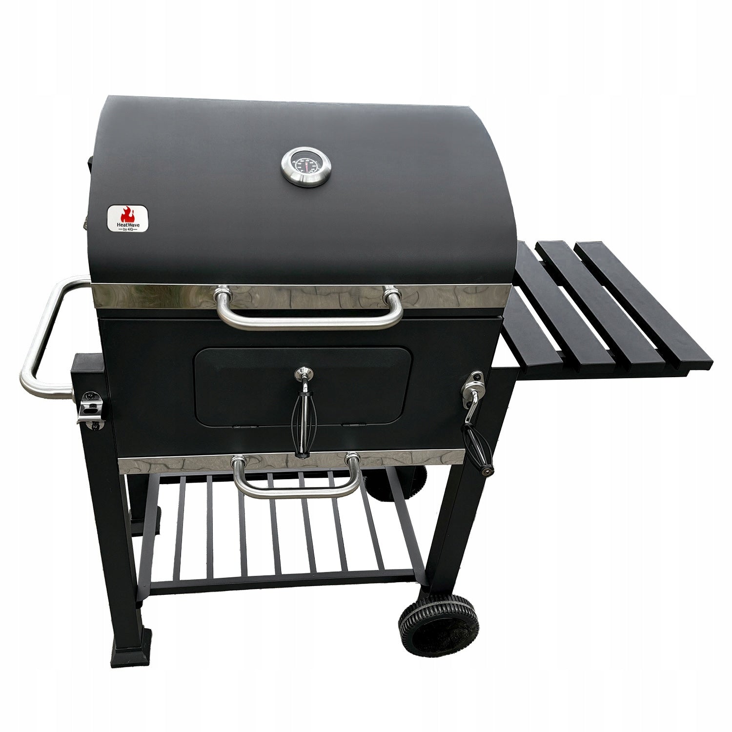 Large charcoal grill cast iron grate 113,5x50x107 cm garden XXL with lid Manufacturer 4iQ Group